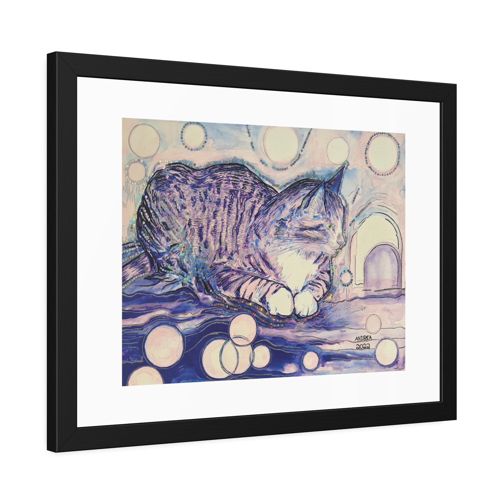 Cat Vibes Framed Fine Art Print - Arjuna Rigby Art and Lifestyle Store