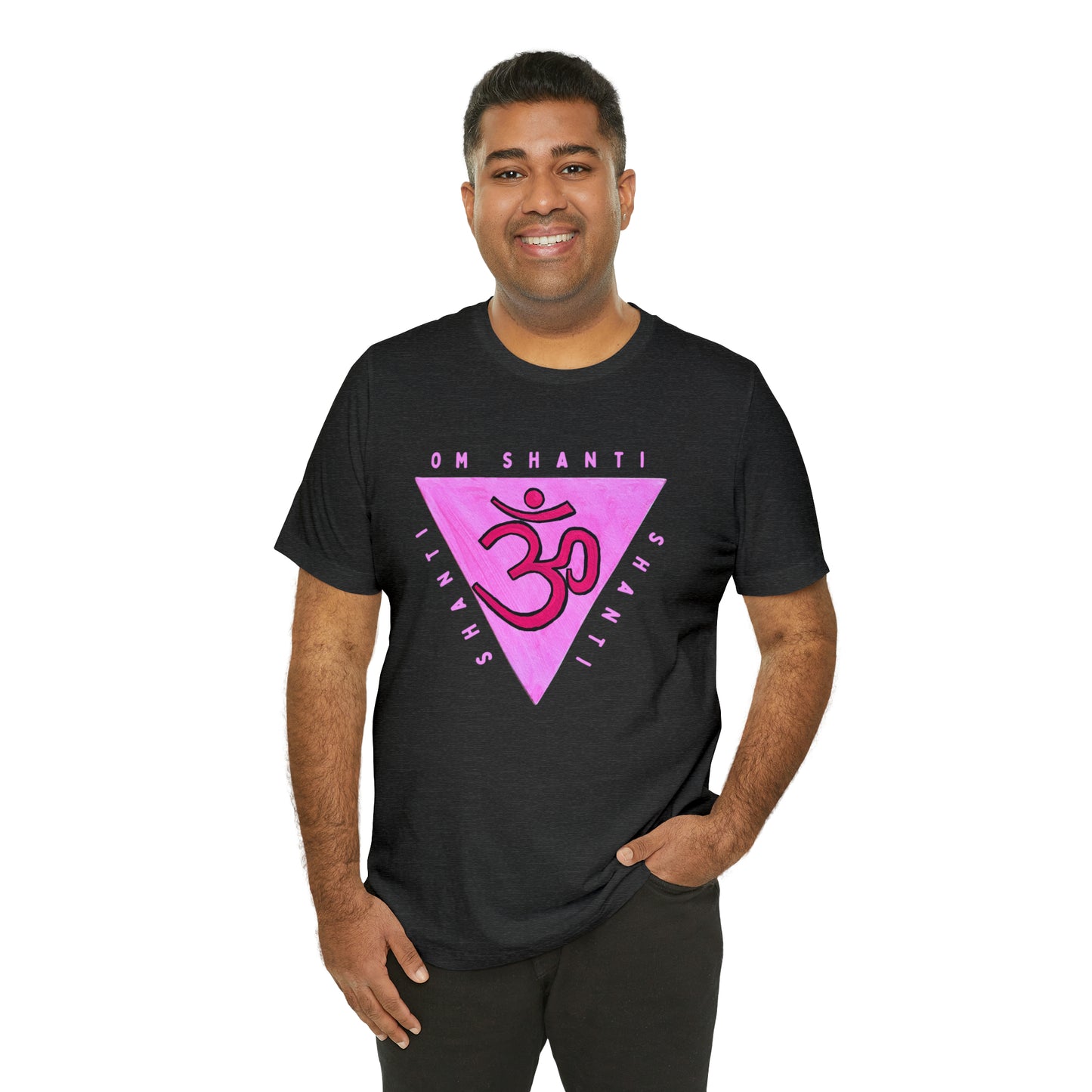 Pink Triangle OM T-Shirt - Arjuna Rigby Art and Lifestyle Store