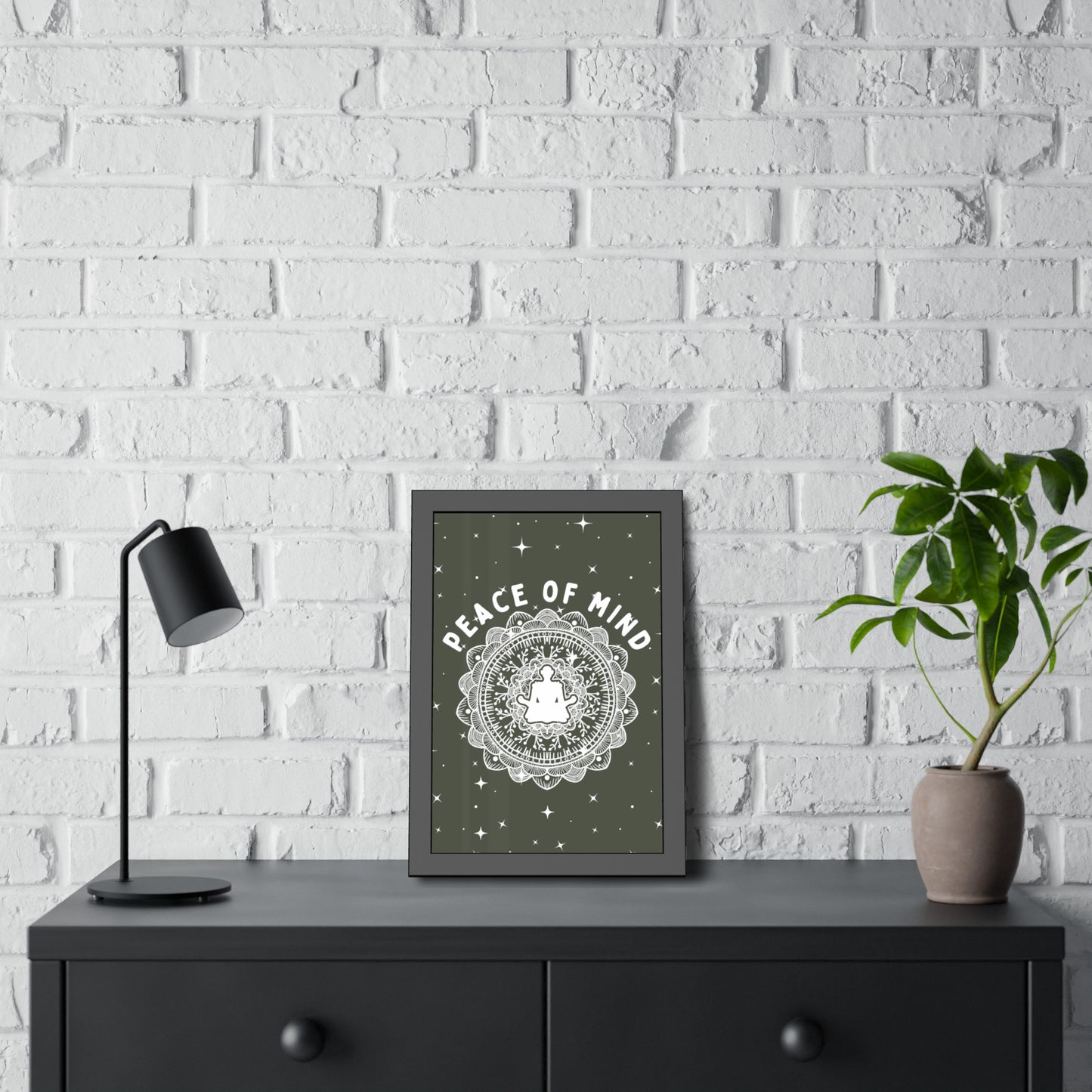 Peace of Mind Framed Fine Art Print green background