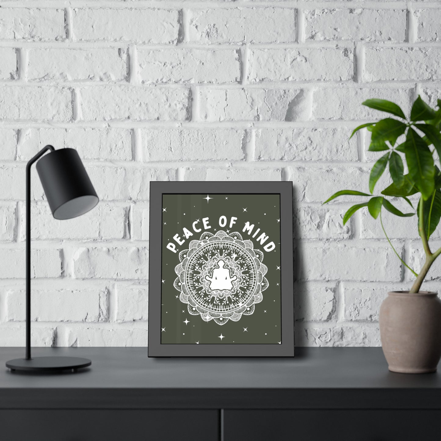 Peace of Mind Framed Fine Art Print green background