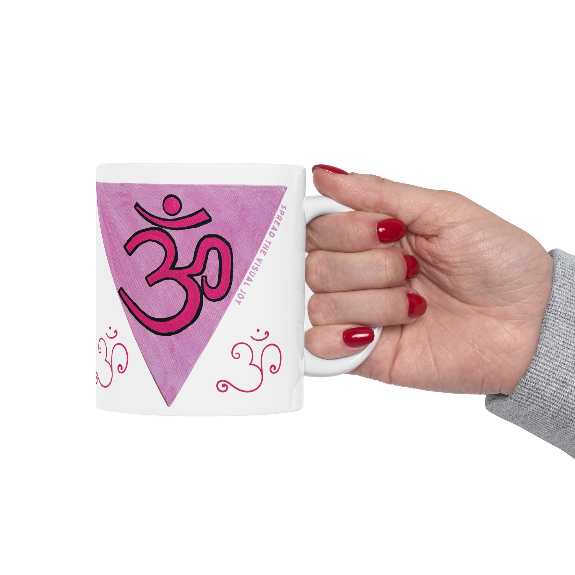 Pink Triangle OM Mug - Arjuna Rigby Art and Lifestyle Store