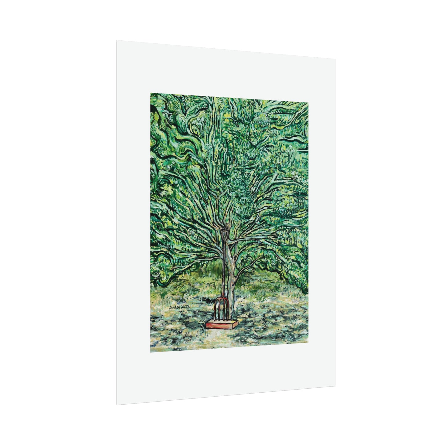 The Pear Tree or Dennis's Pitchfork Rolled Fine Art Print