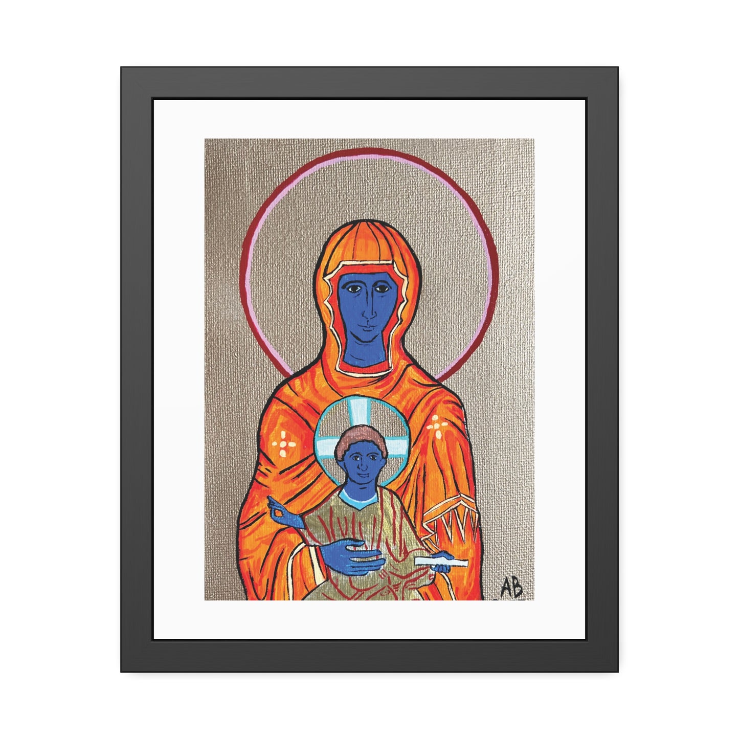 Christ and Theotokos Framed Fine Art Posters - Arjuna Rigby Art and Lifestyle Store