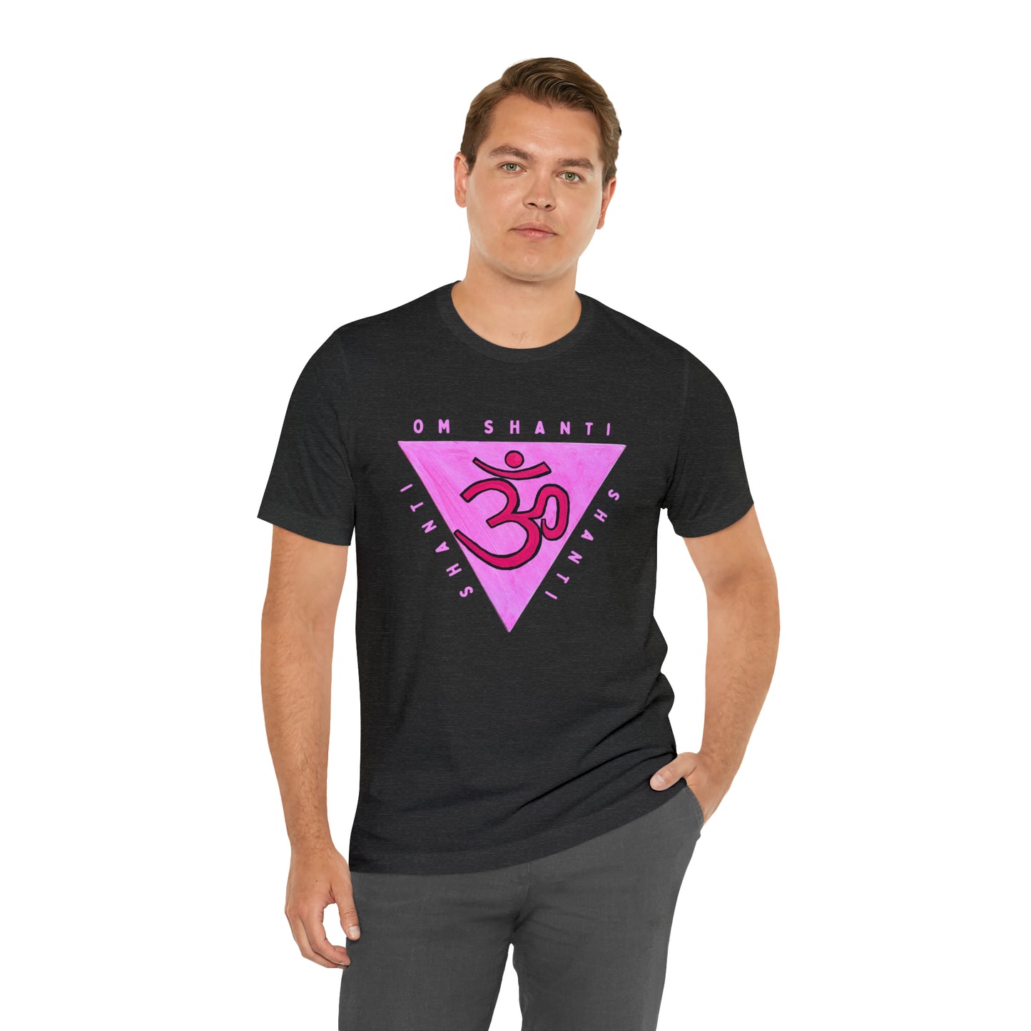 Pink Triangle OM T-Shirt - Arjuna Rigby Art and Lifestyle Store
