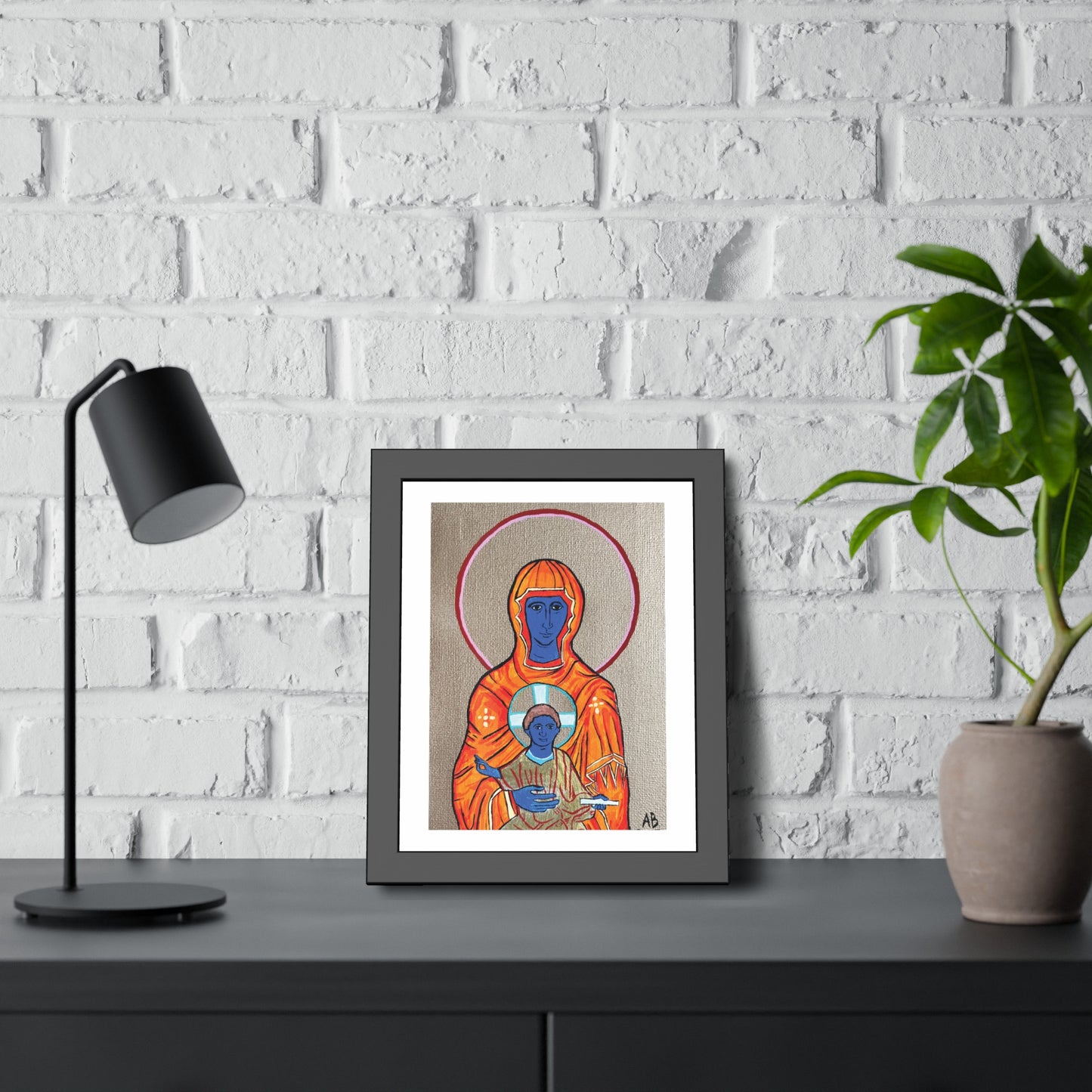 Christ and Theotokos Framed Fine Art Posters - Arjuna Rigby Art and Lifestyle Store