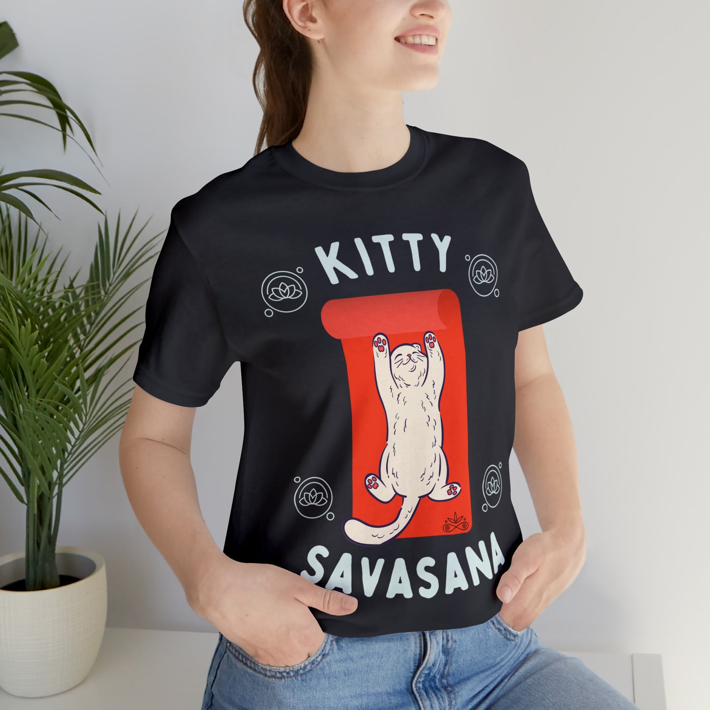 Kitty Savasana - Classic T-Shirt - Arjuna Rigby Art and Lifestyle Store