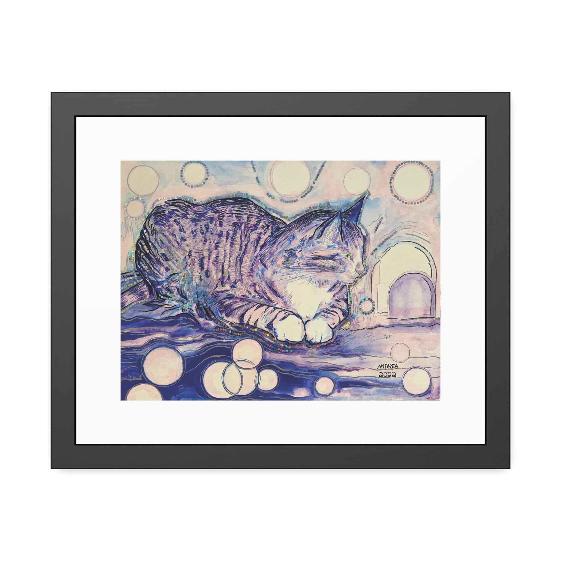 Cat Vibes Framed Fine Art Print - Arjuna Rigby Art and Lifestyle Store