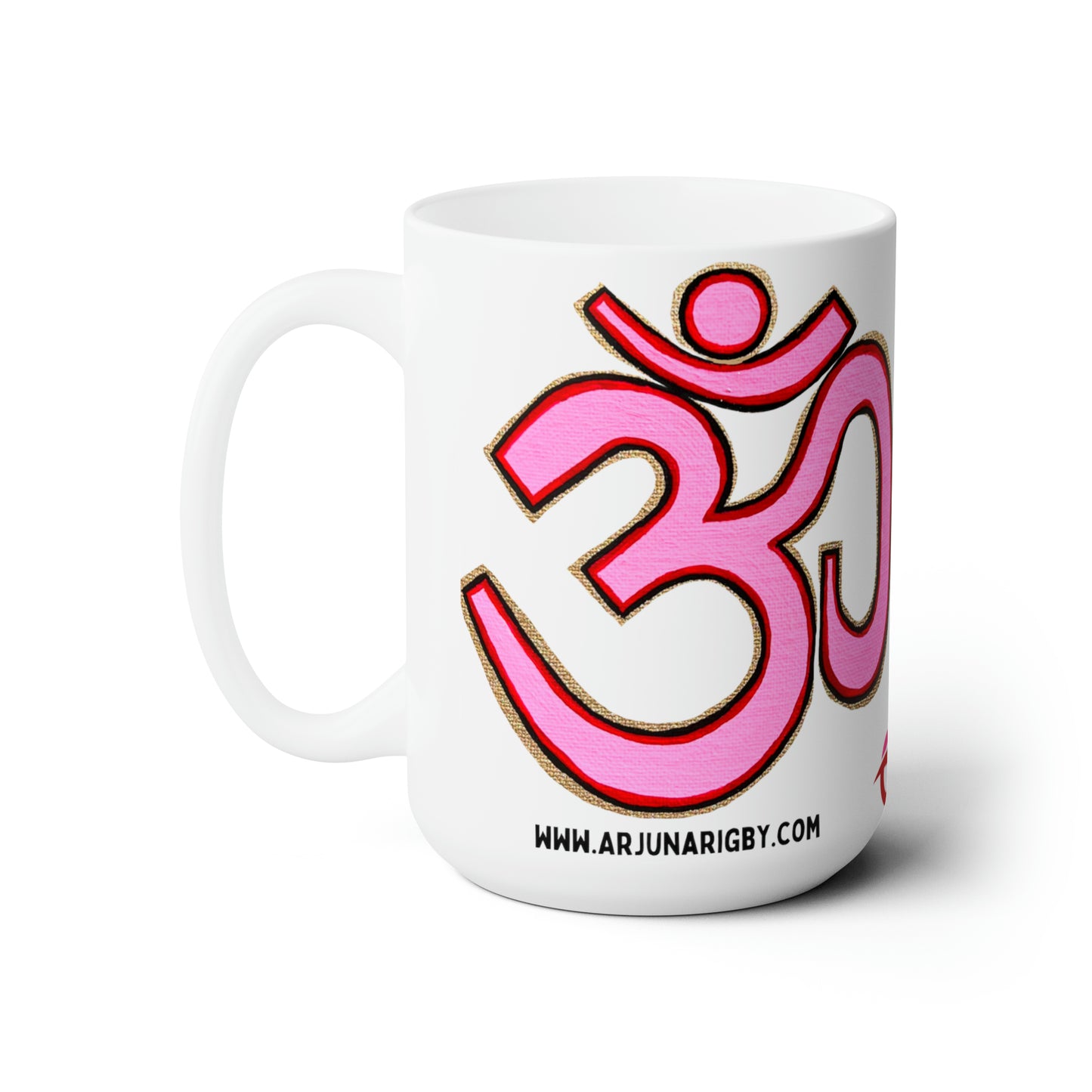 Pink & Red OM Jumbo Size Mug - Arjuna Rigby Art and Lifestyle Store