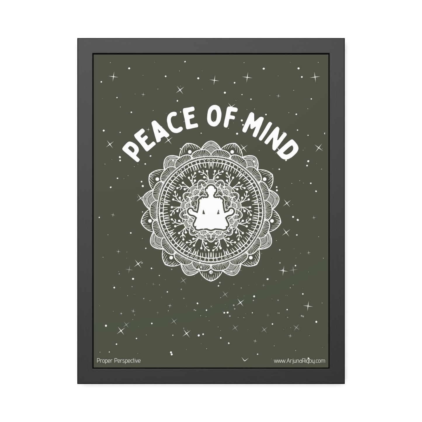 Peace of Mind Framed Fine Art Poster green background