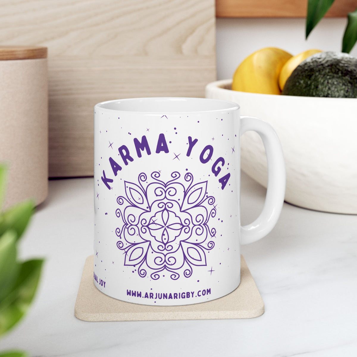 Karma Yoga Ceramic Mug - Arjuna Rigby Art and Lifestyle Store
