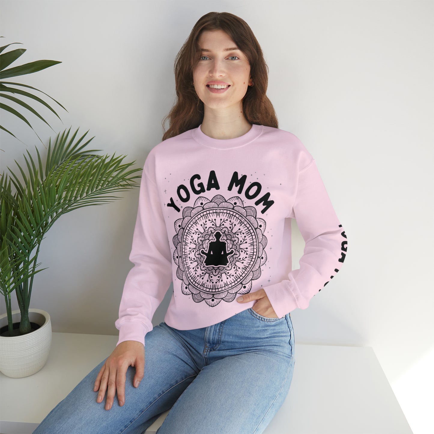 Yoga Mom Crewneck Sweatshirt - Arjuna Rigby Art and Lifestyle Store
