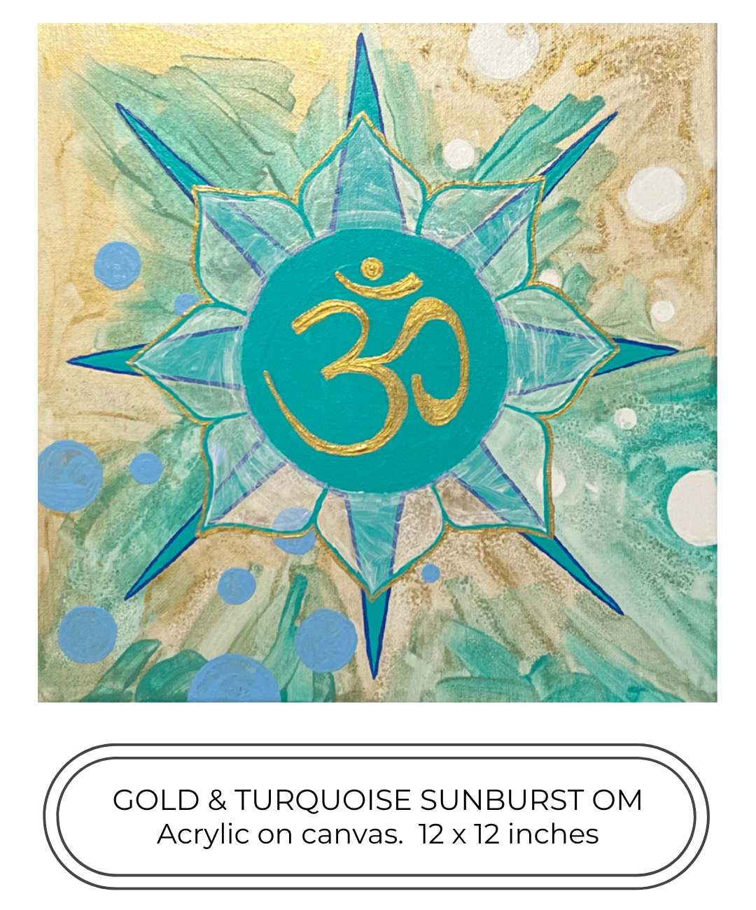 Gold & Turquoise Reiki Sunburst Om