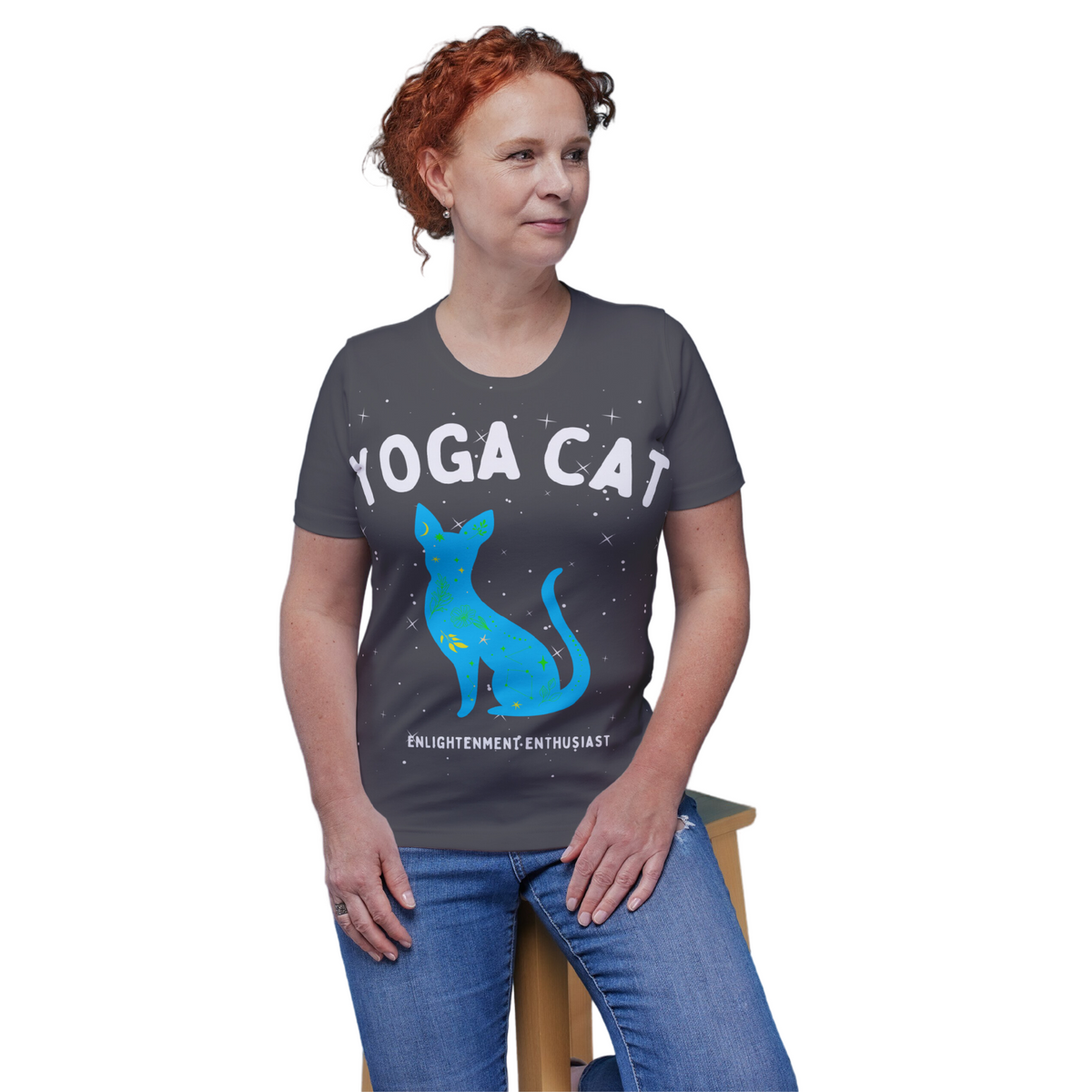 Yoga Cat T-Shirt - Arjuna Rigby Art and Lifestyle Store