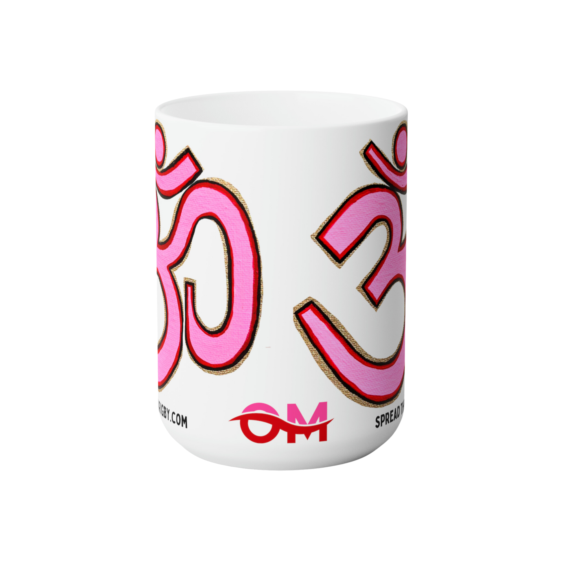 Pink & Red OM Jumbo Size Mug - Arjuna Rigby Art and Lifestyle Store