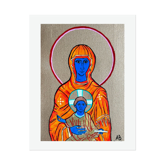 Christ and Theotokos Fine Art Poster - Arjuna Rigby Art and Lifestyle Store