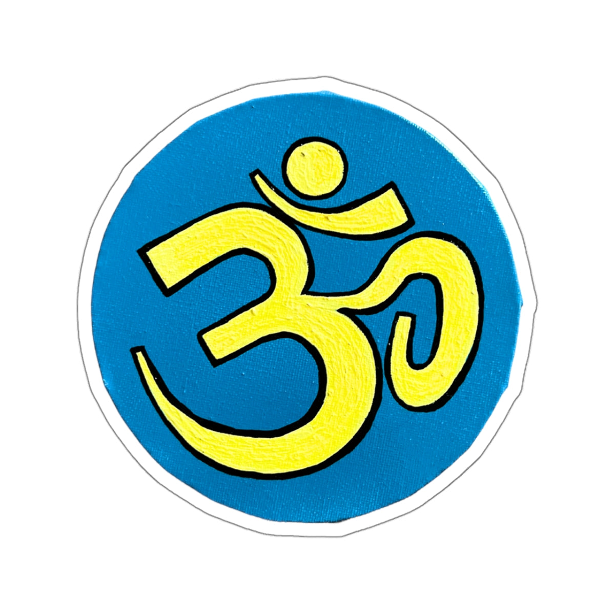 Pastel Yellow & Lagoon Blue OM Sticker - Arjuna Rigby Art and Lifestyle Store