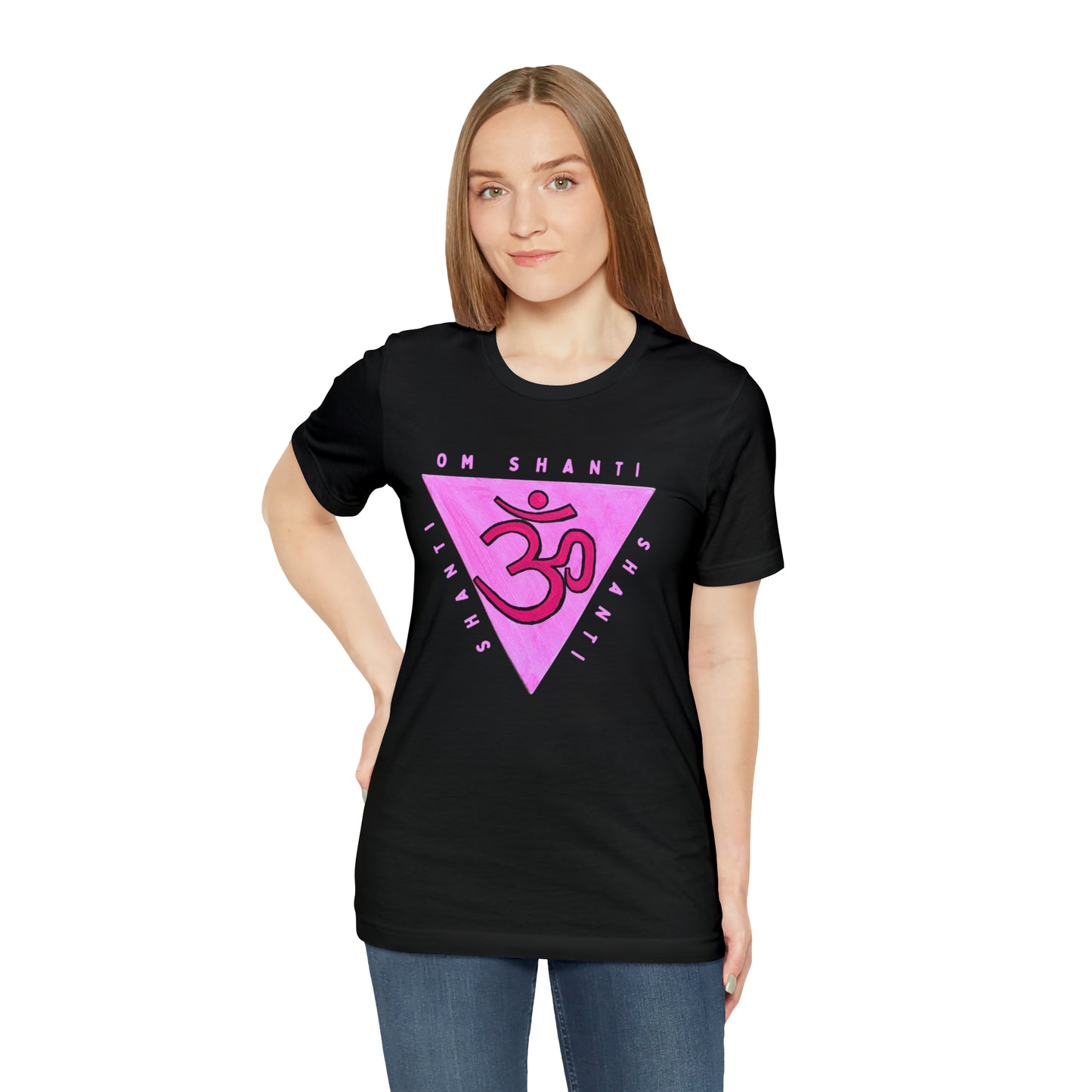 Pink Triangle OM T-Shirt - Arjuna Rigby Art and Lifestyle Store