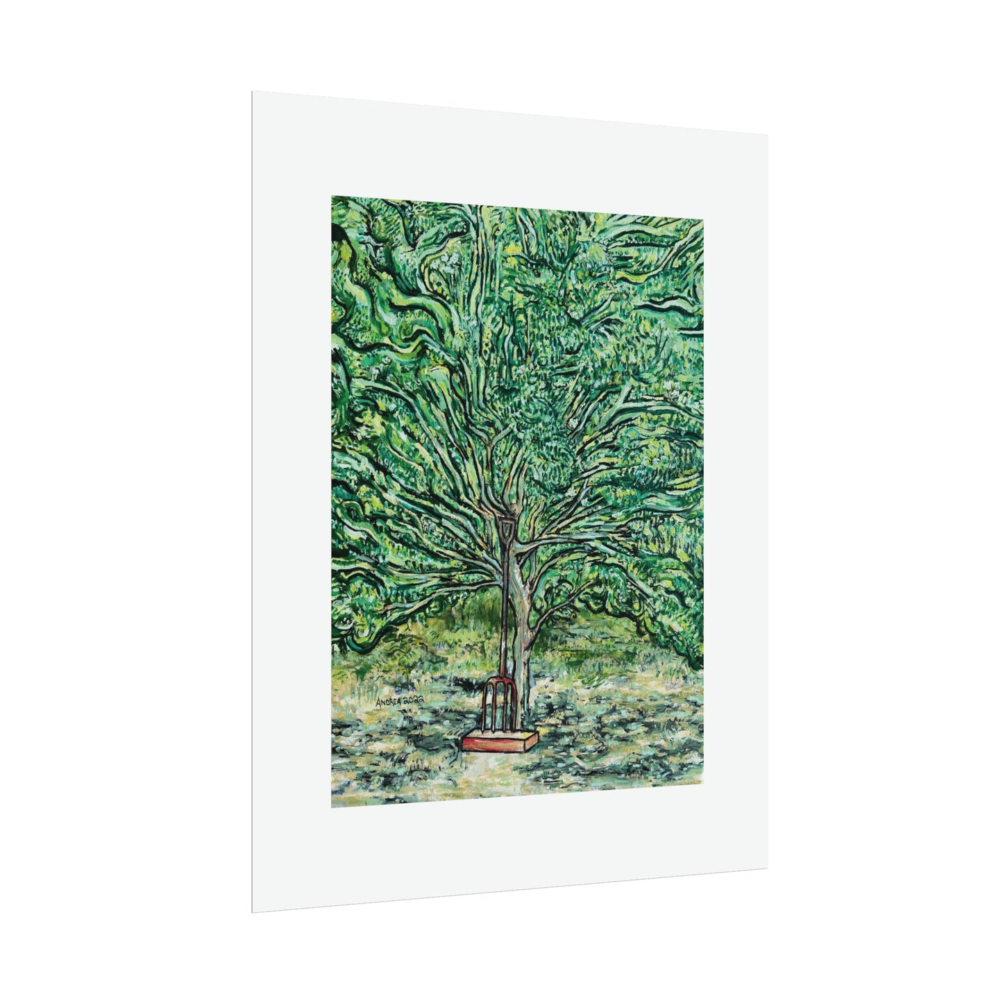 The Pear Tree or Dennis's Pitchfork Rolled Fine Art Print
