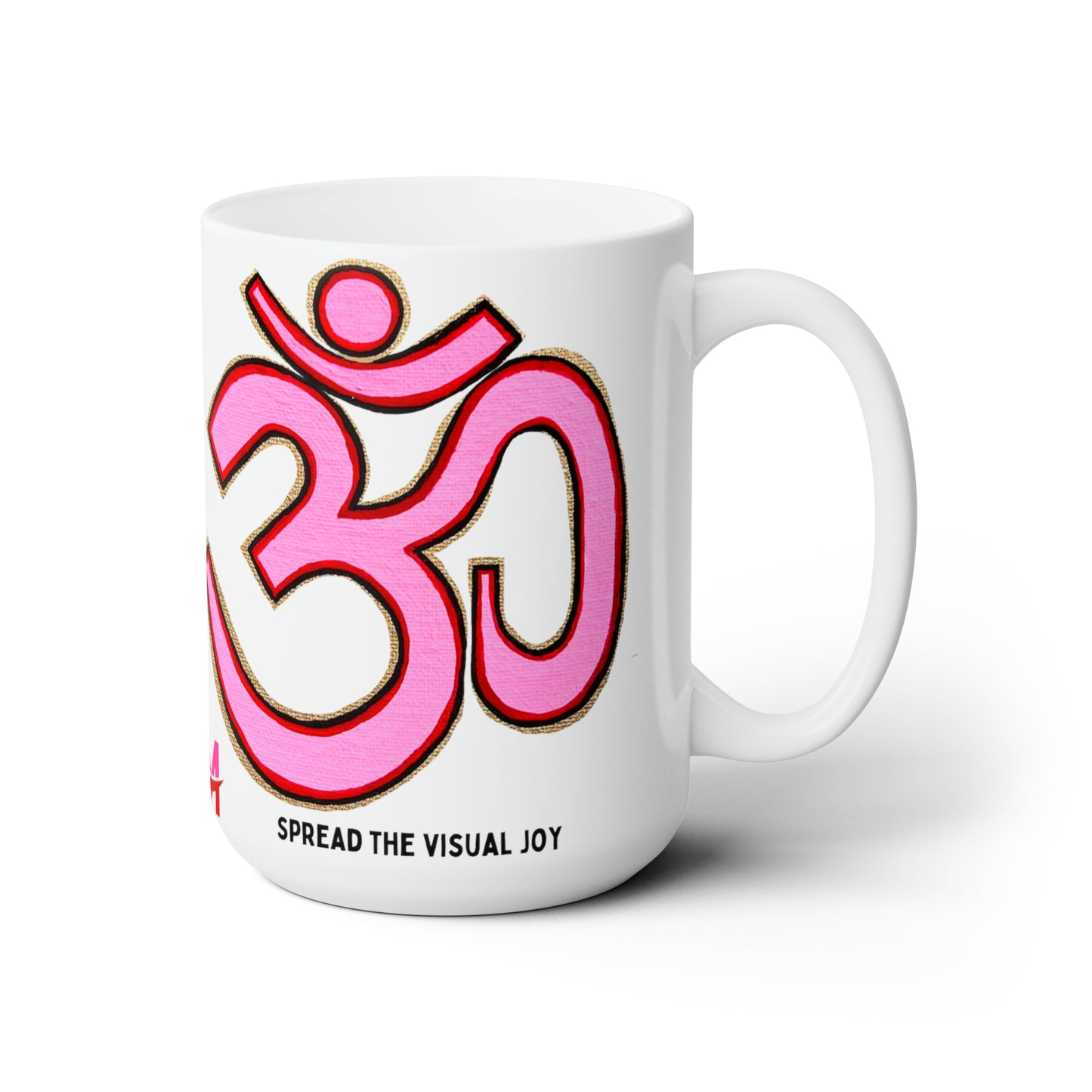 Pink & Red OM Jumbo Size Mug - Arjuna Rigby Art and Lifestyle Store