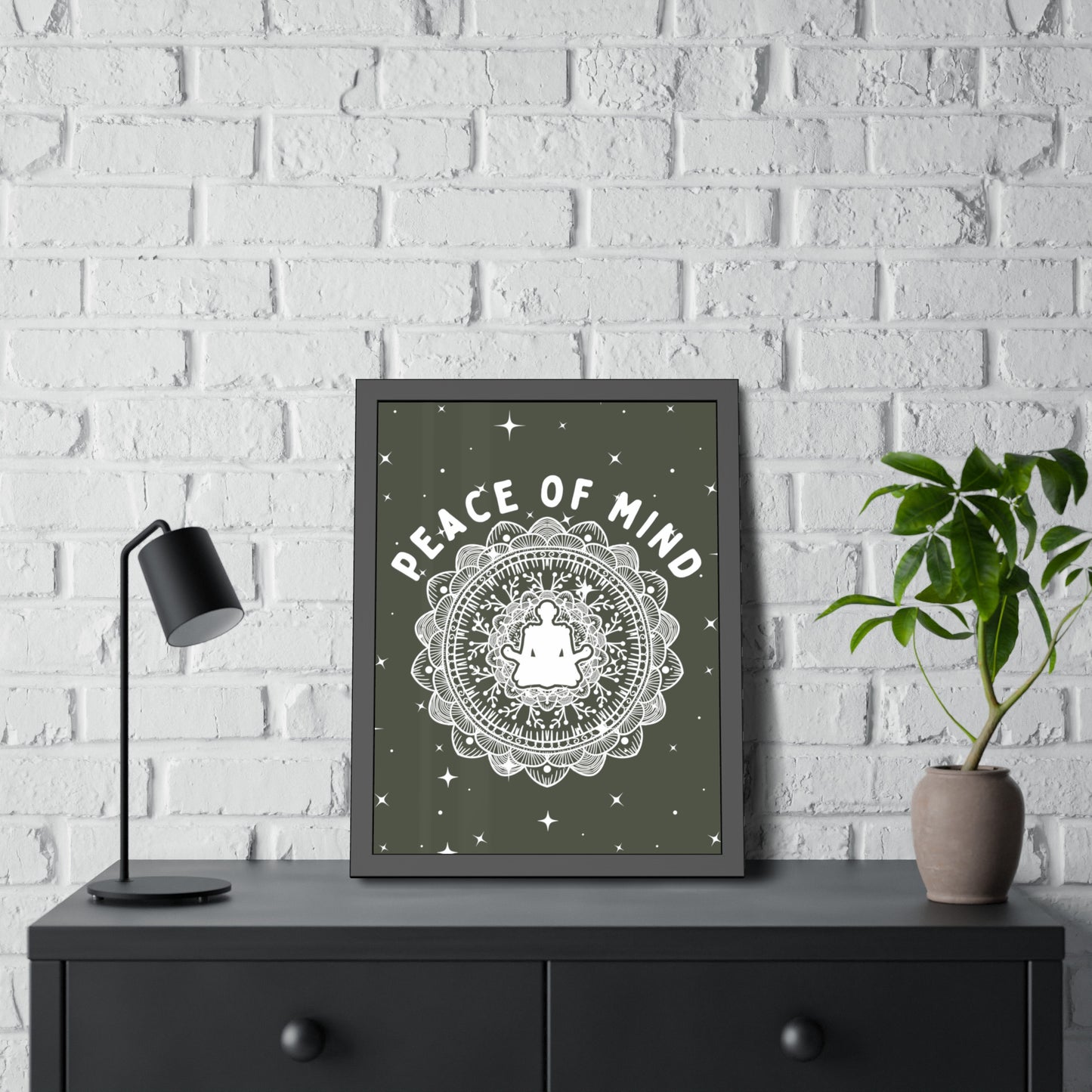 Peace of Mind Framed Fine Art Print green background