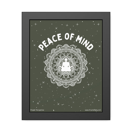 Peace of Mind Framed Fine Art Poster green background