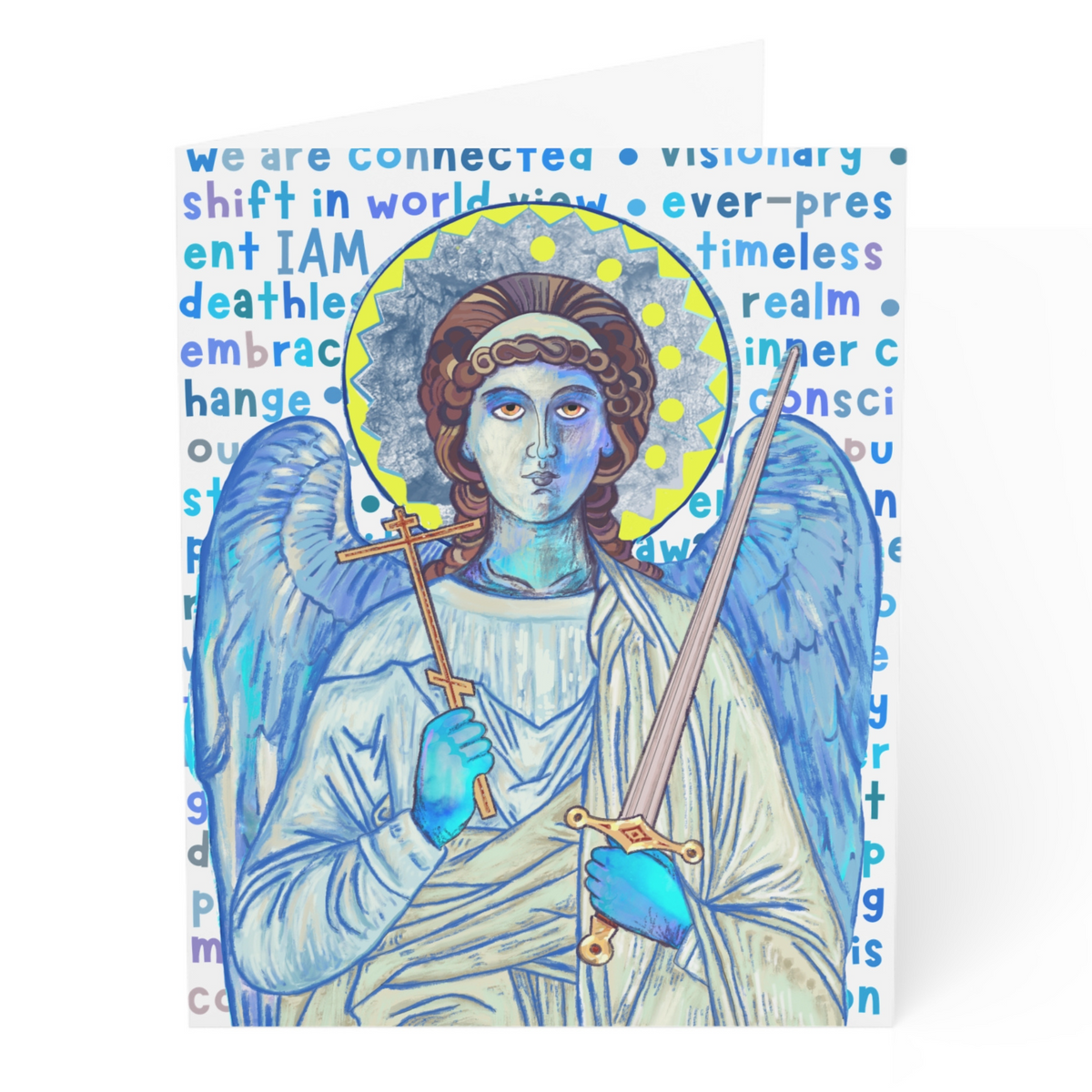 Arjuna Rigby & Sons Blue Angel the glory of devotion greeting card #christ consciousness