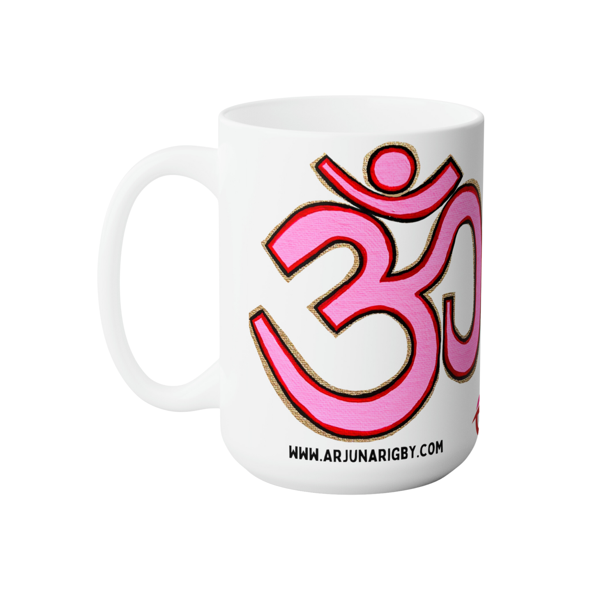 Pink & Red OM Jumbo Size Mug - Arjuna Rigby Art and Lifestyle Store