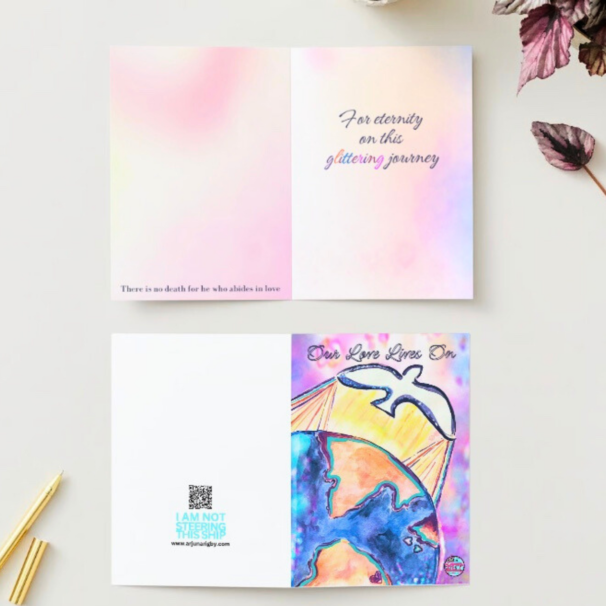 Our Love Lives On Sympathy Card - Arjuna Rigby Art and Lifestyle Store