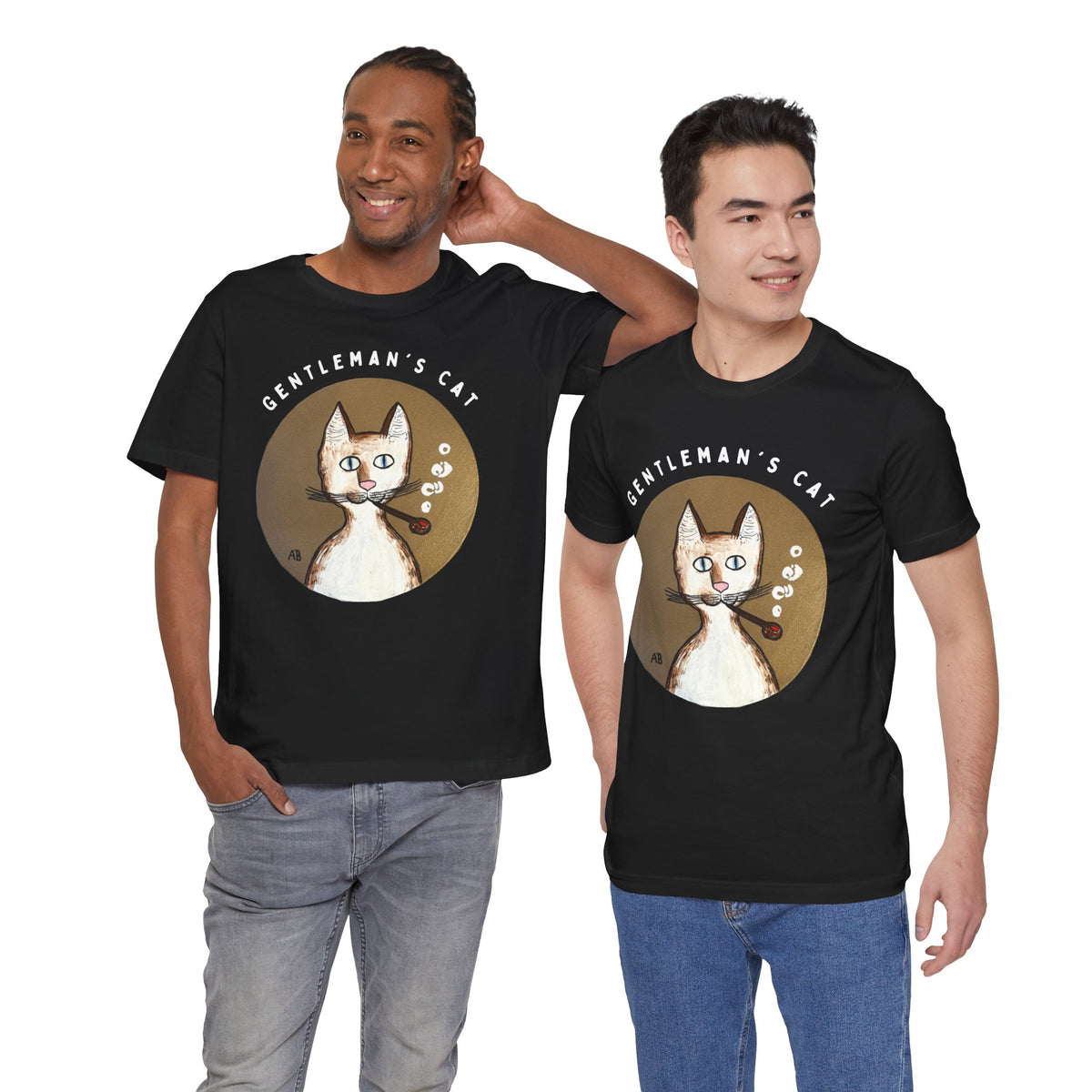 Gentleman's Cat T-Shirt - Arjuna Rigby Art and Lifestyle Store