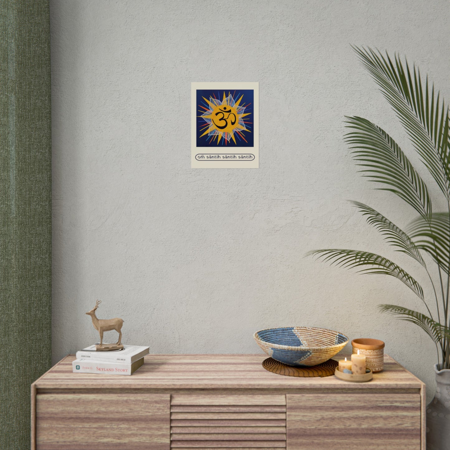 Sunburst OM on Navy Blue Rolled Fine Art Print