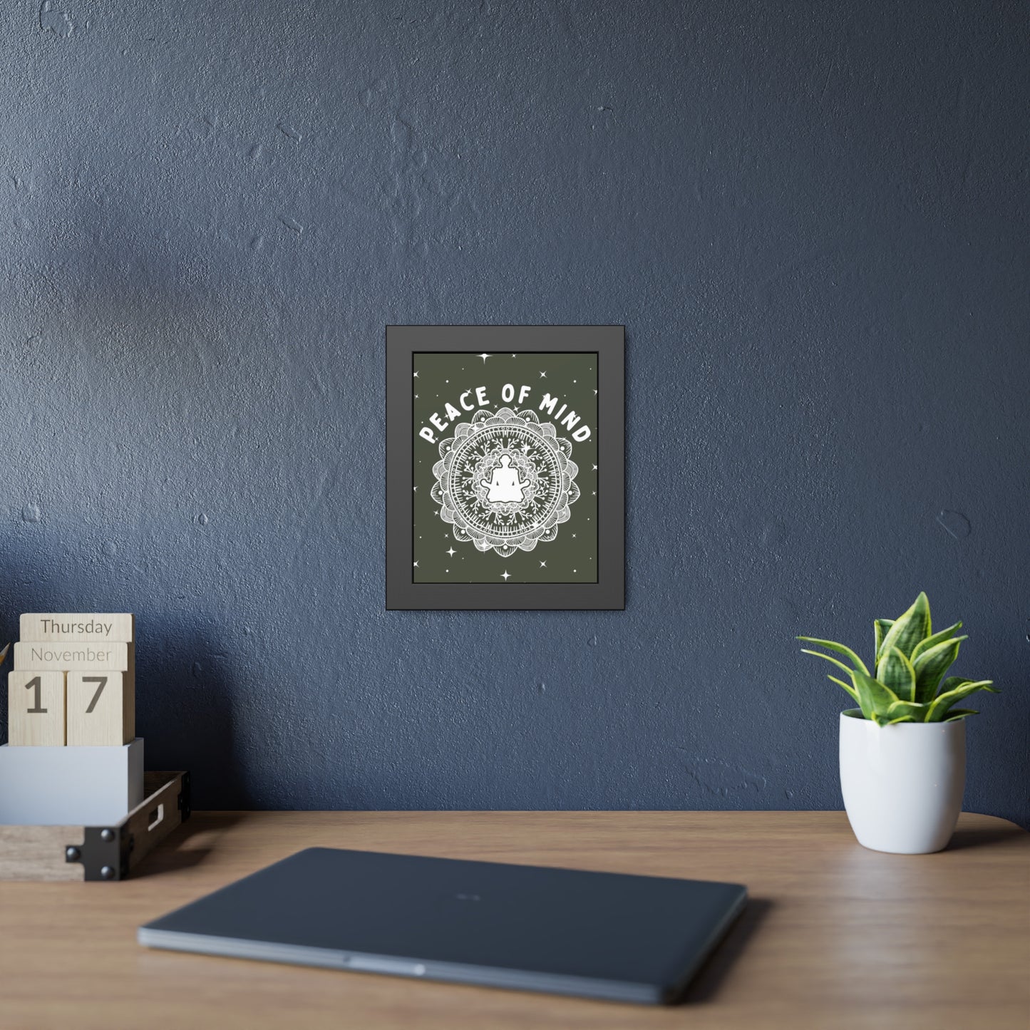 Peace of Mind Framed Fine Art Print green background