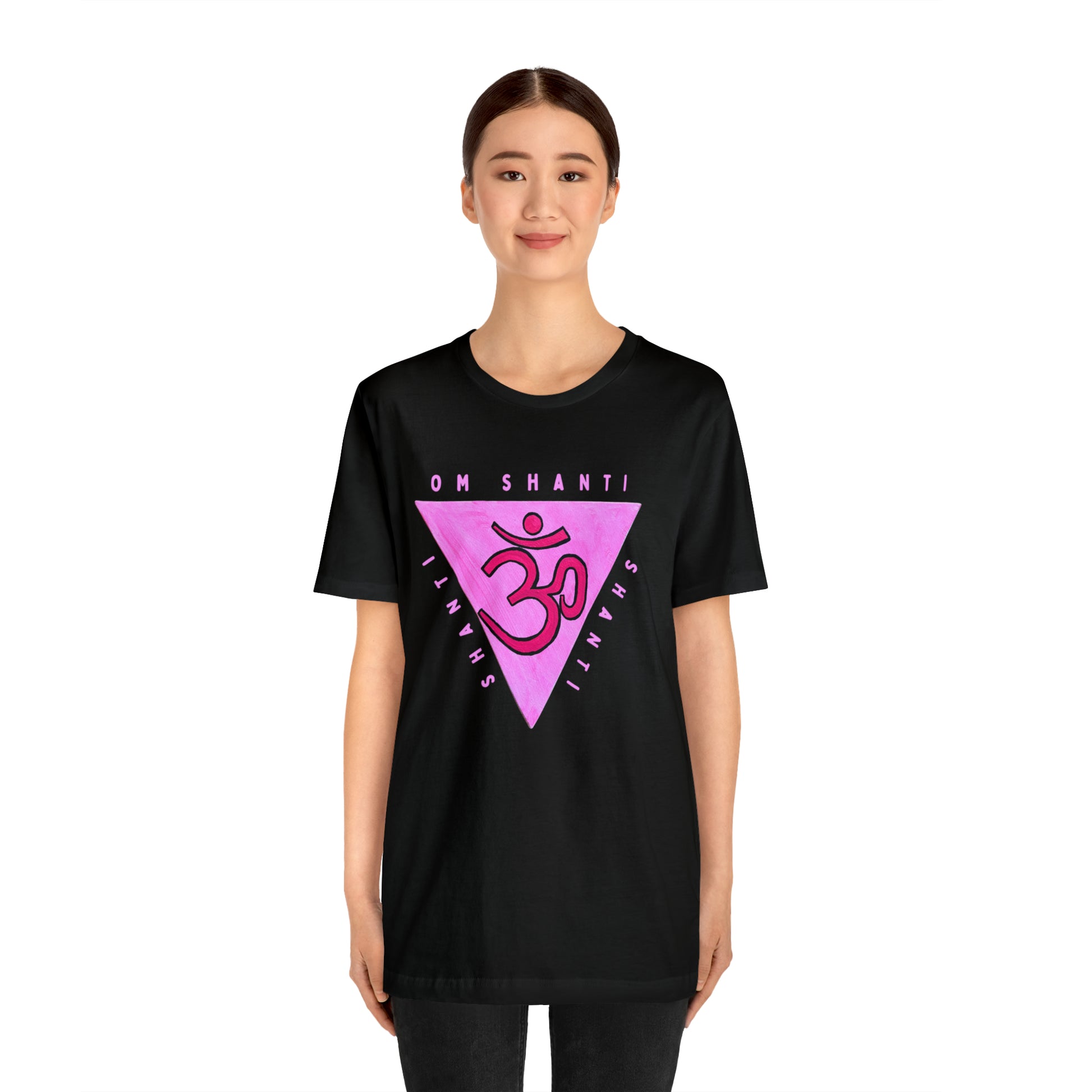 Pink Triangle OM T-Shirt - Arjuna Rigby Art and Lifestyle Store