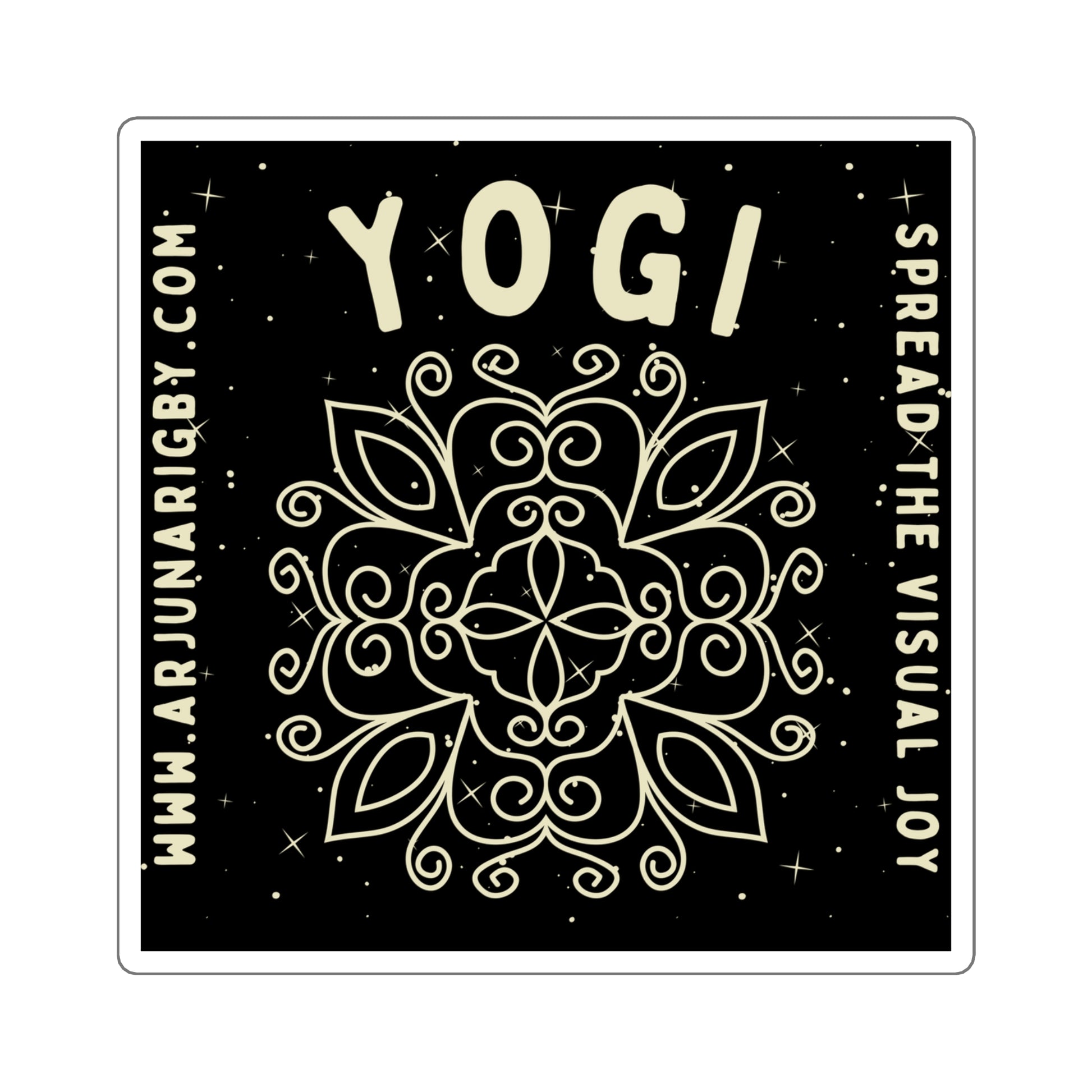 Yogi Sticker (Black) - Arjuna Rigby Art and Lifestyle Store