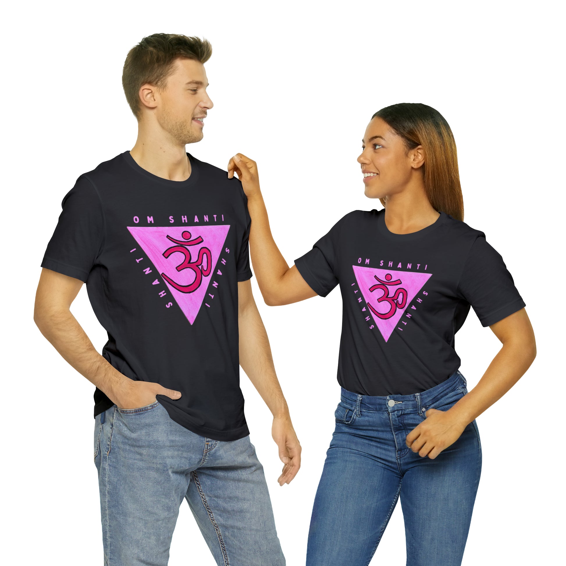 Pink Triangle OM T-Shirt - Arjuna Rigby Art and Lifestyle Store