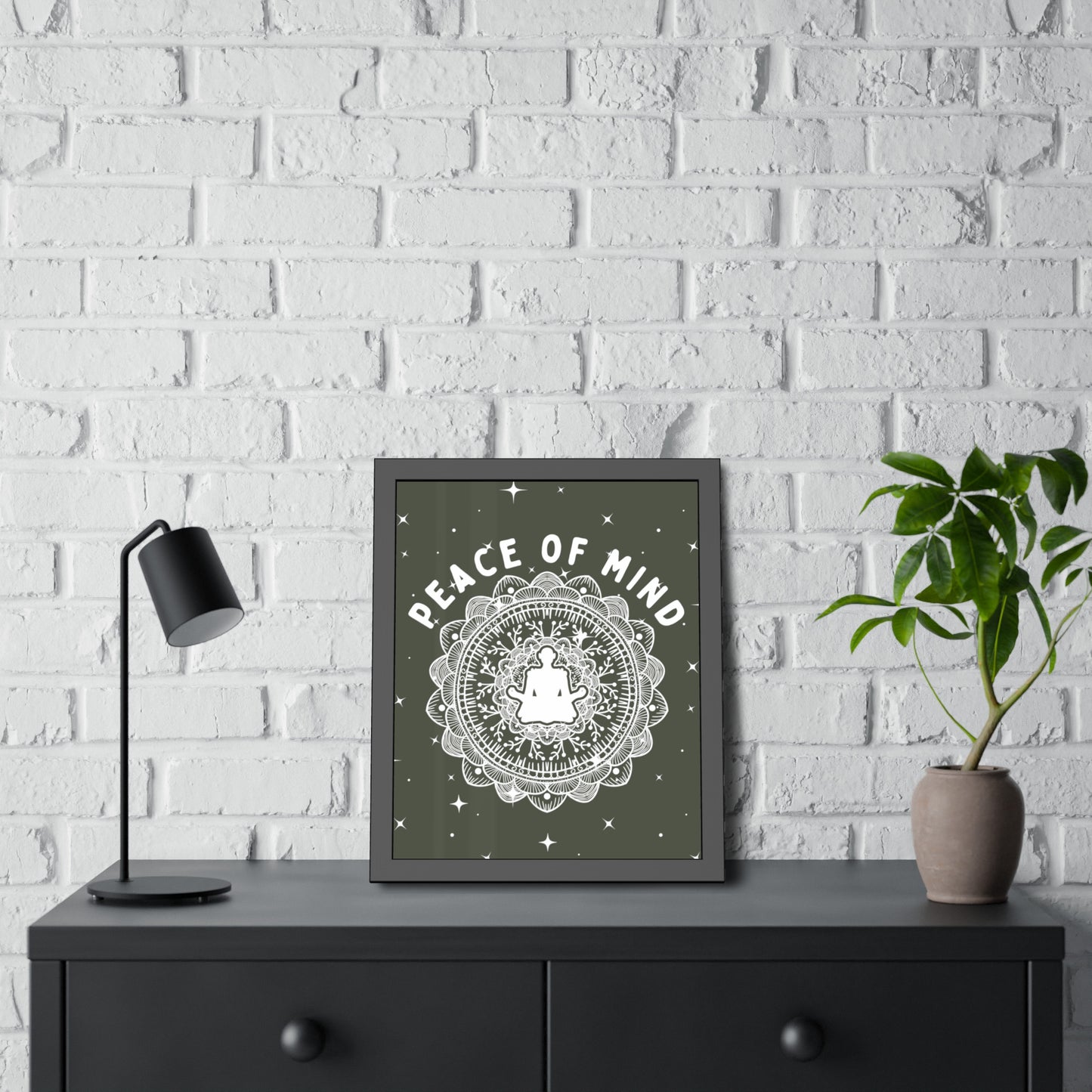 Peace of Mind Framed Fine Art Print green background