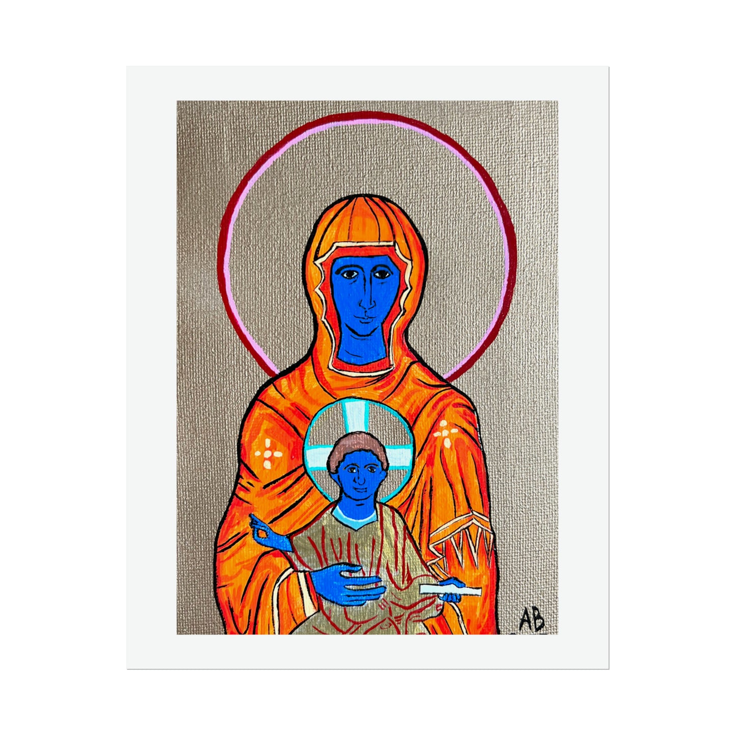 Christ and Theotokos Fine Art Poster - Arjuna Rigby Art and Lifestyle Store