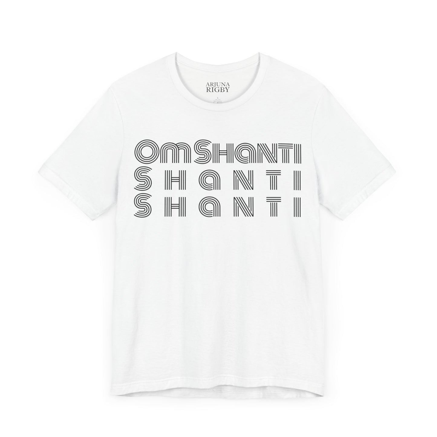 Om Shanti Shanti Shanti T-Shirt - Arjuna Rigby Art and Lifestyle Store