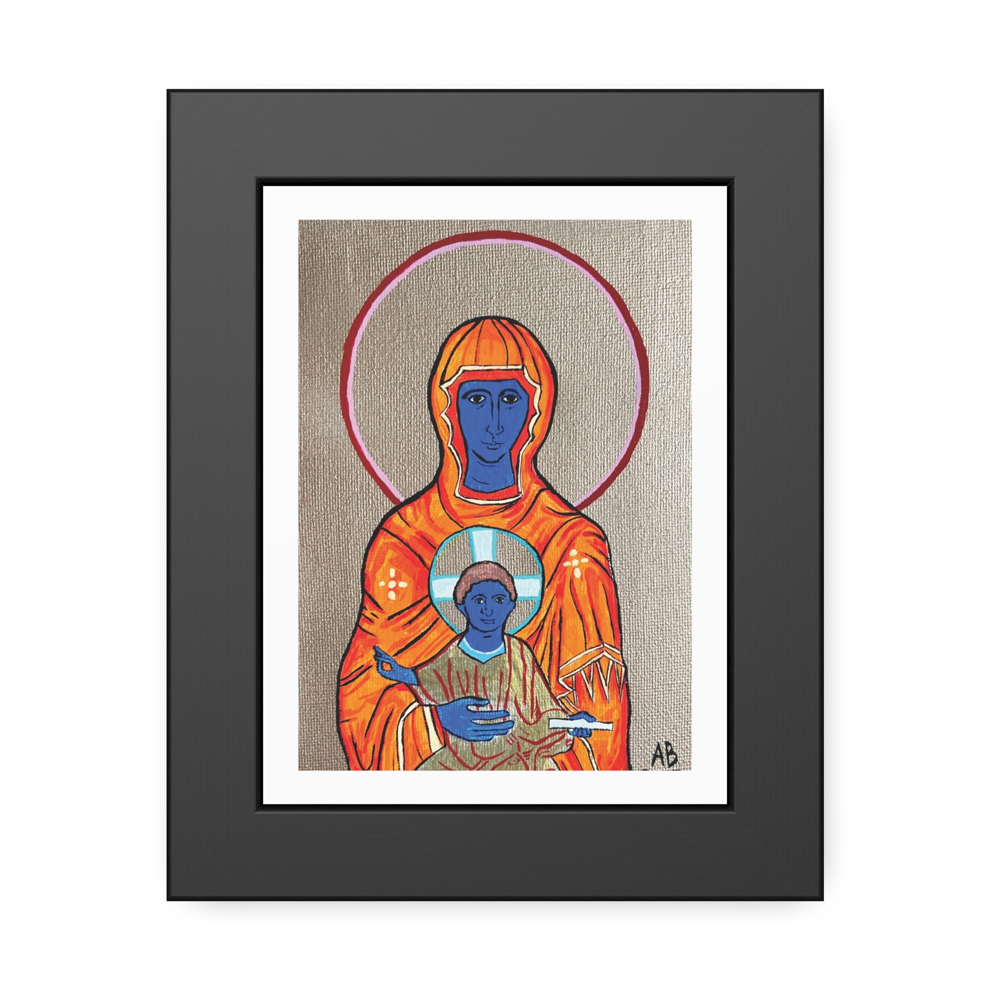 Christ and Theotokos Framed Fine Art Posters - Arjuna Rigby Art and Lifestyle Store