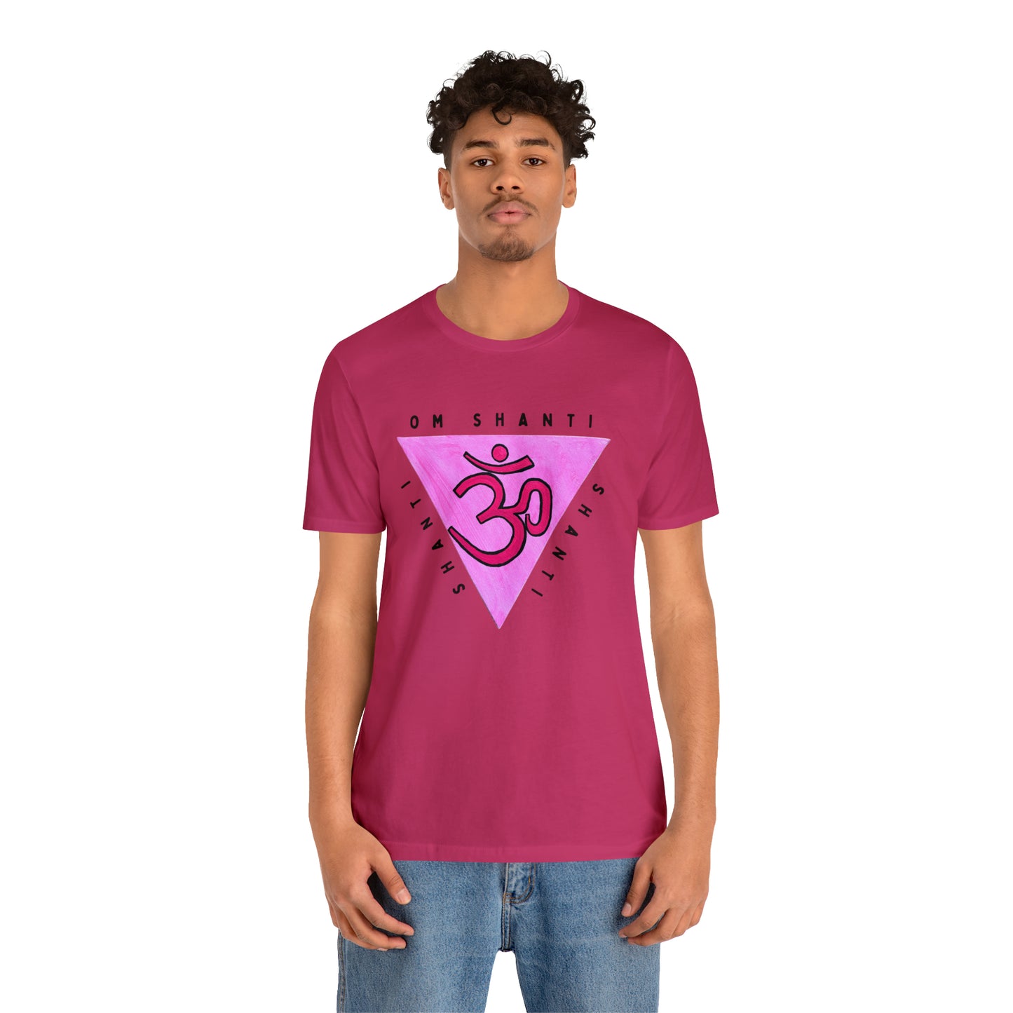 Pink Triangle OM T-Shirt - Arjuna Rigby Art and Lifestyle Store