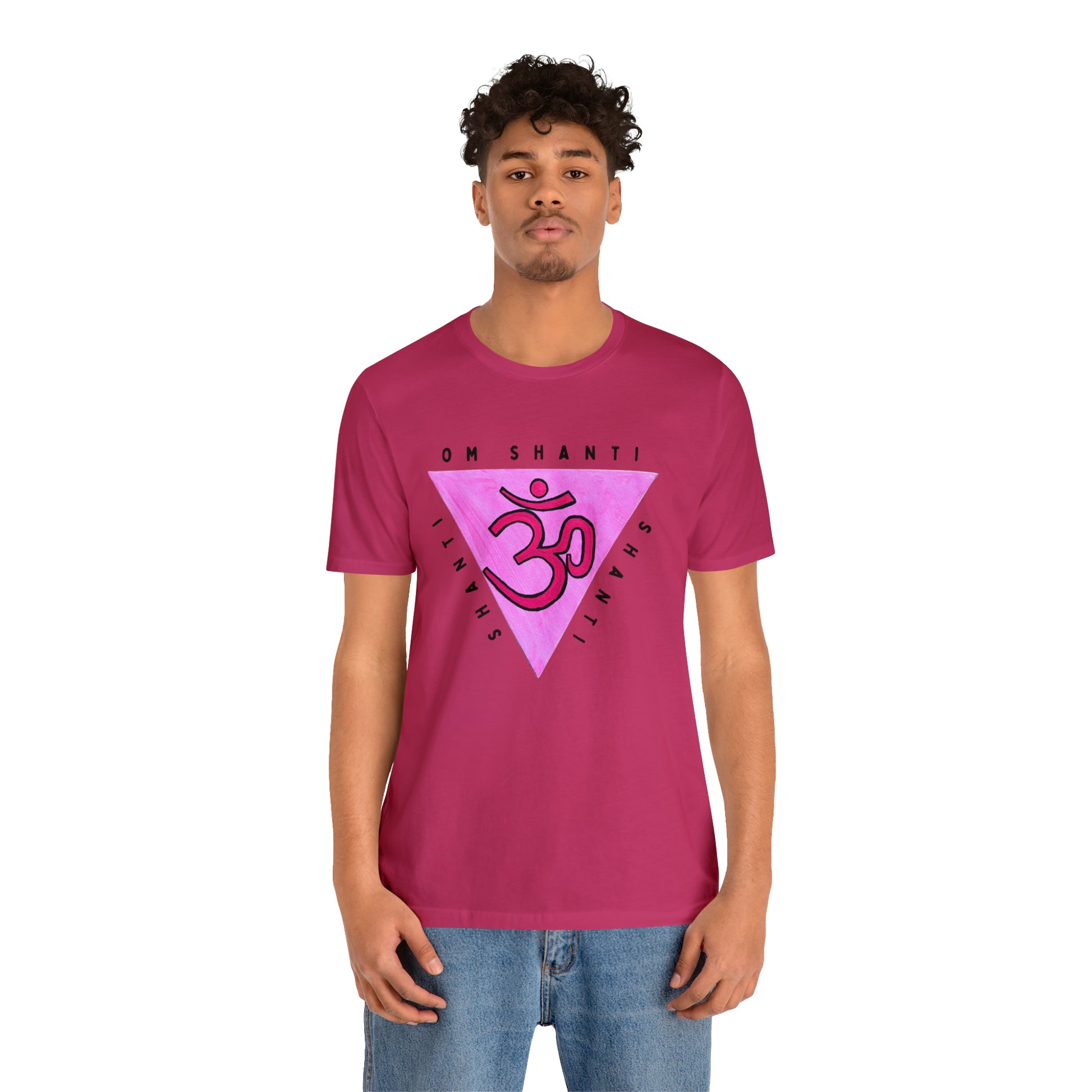 Pink Triangle OM T-Shirt - Arjuna Rigby Art and Lifestyle Store
