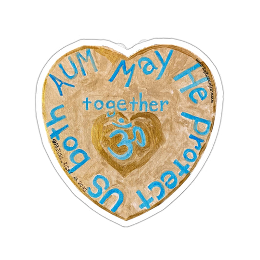 AUM May He Protect Us Both Together Sticker - Arjuna Rigby Art and Lifestyle Store