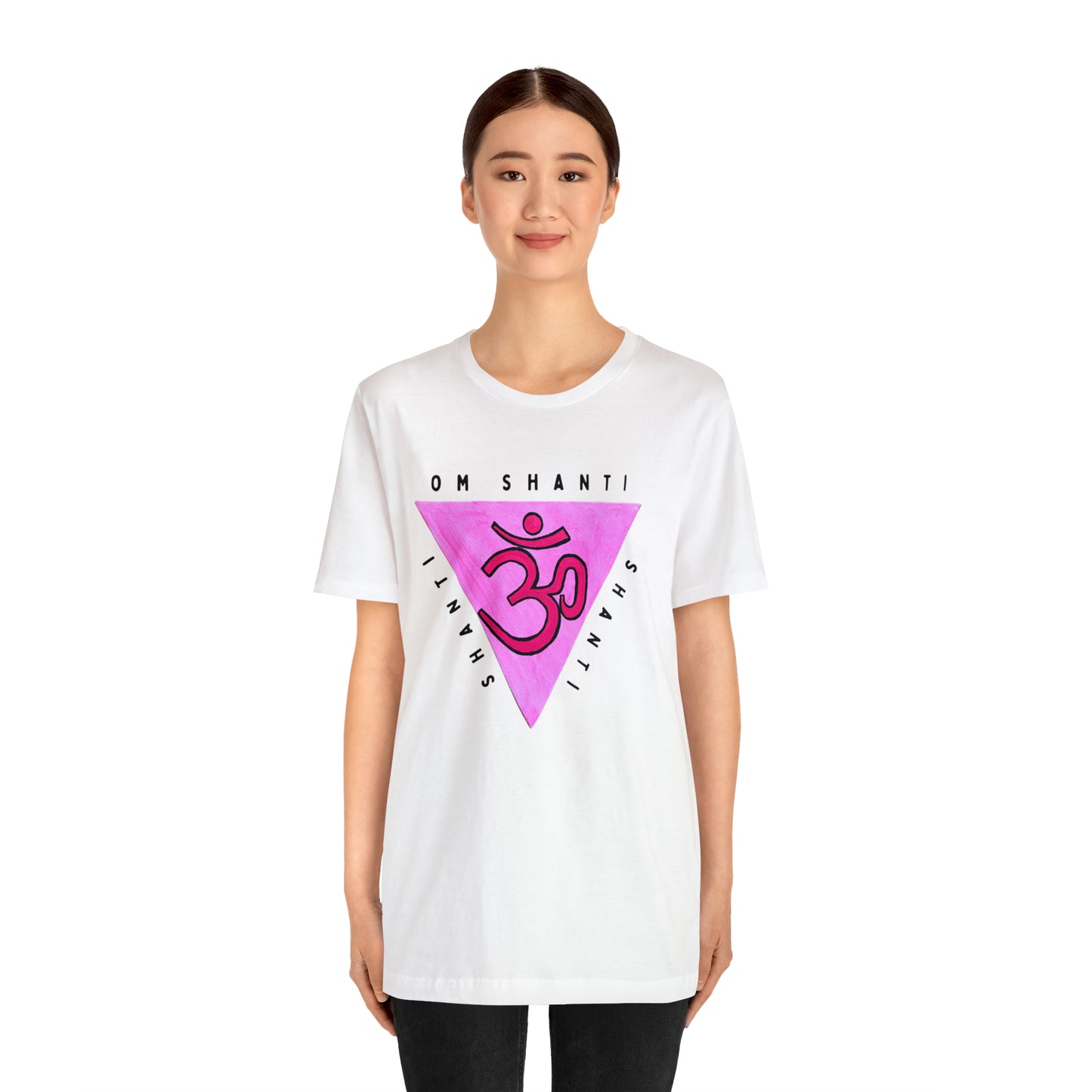 Pink Triangle OM T-Shirt - Arjuna Rigby Art and Lifestyle Store
