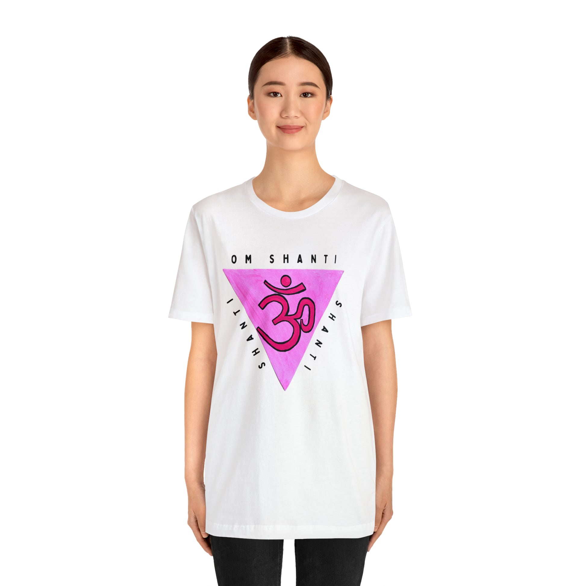 Pink Triangle OM T-Shirt - Arjuna Rigby Art and Lifestyle Store