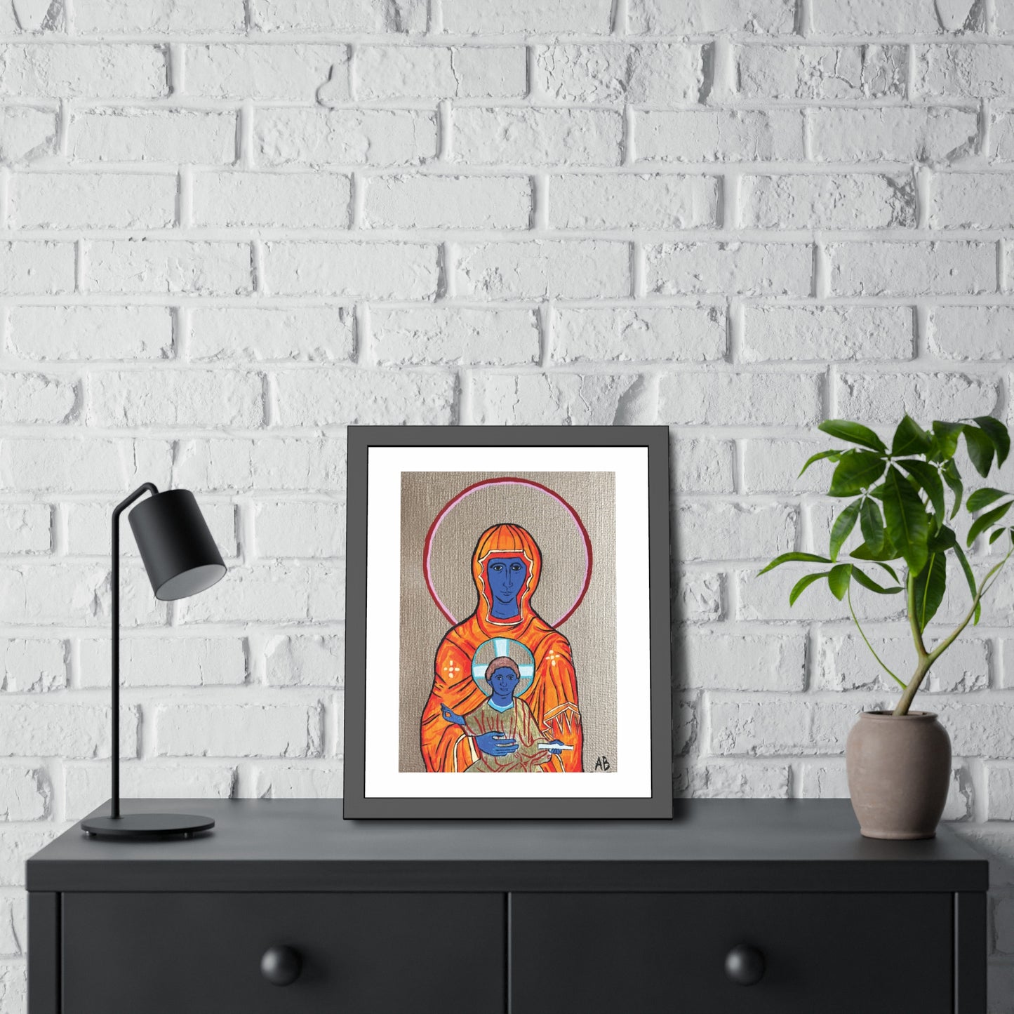 Christ and Theotokos Framed Fine Art Posters - Arjuna Rigby Art and Lifestyle Store