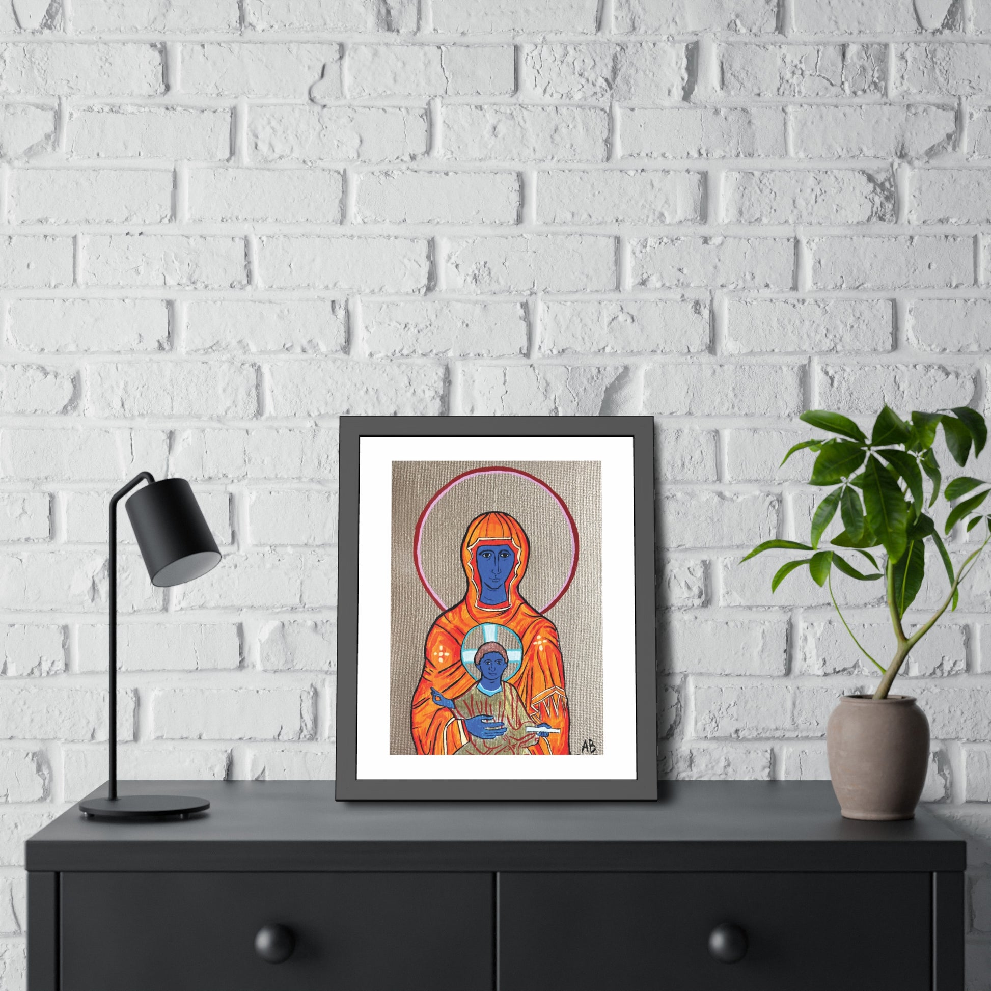 Christ and Theotokos Framed Fine Art Posters - Arjuna Rigby Art and Lifestyle Store