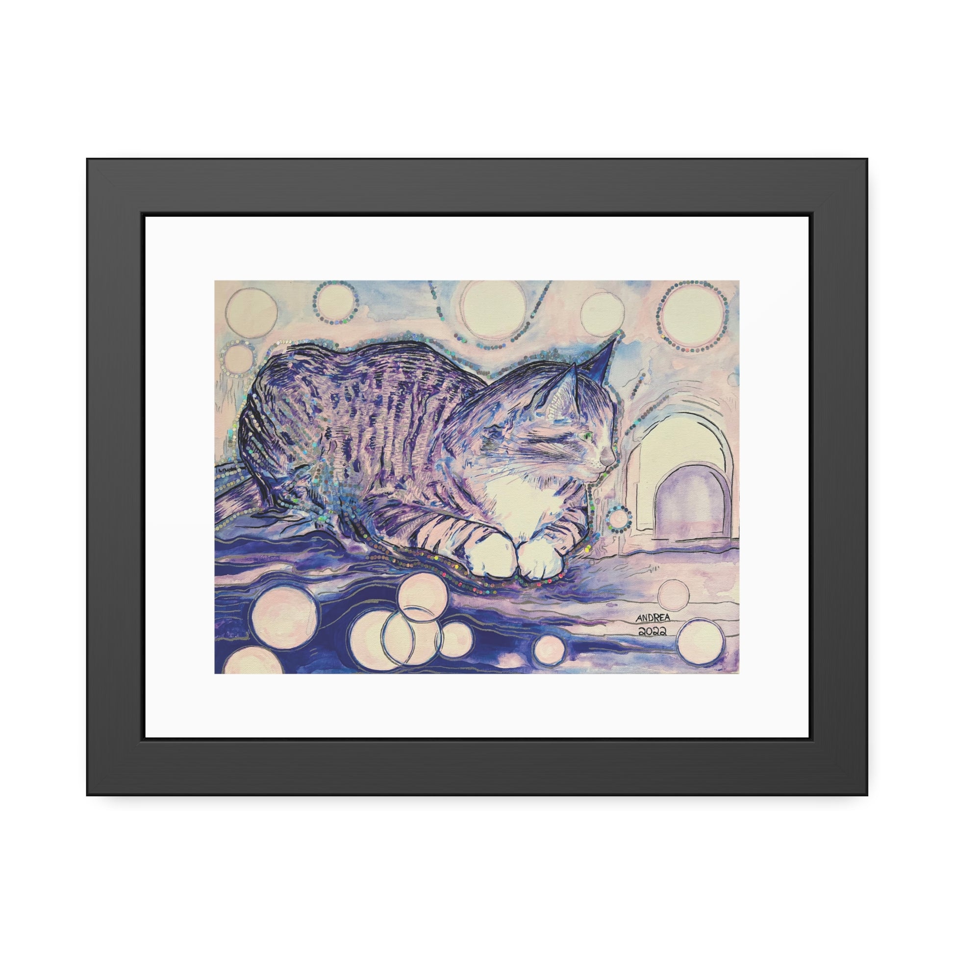 Cat Vibes Framed Fine Art Print - Arjuna Rigby Art and Lifestyle Store
