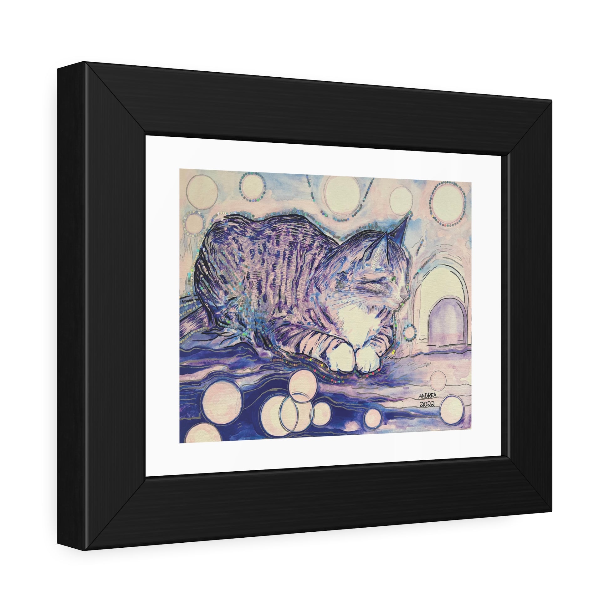 Cat Vibes Framed Fine Art Print - Arjuna Rigby Art and Lifestyle Store