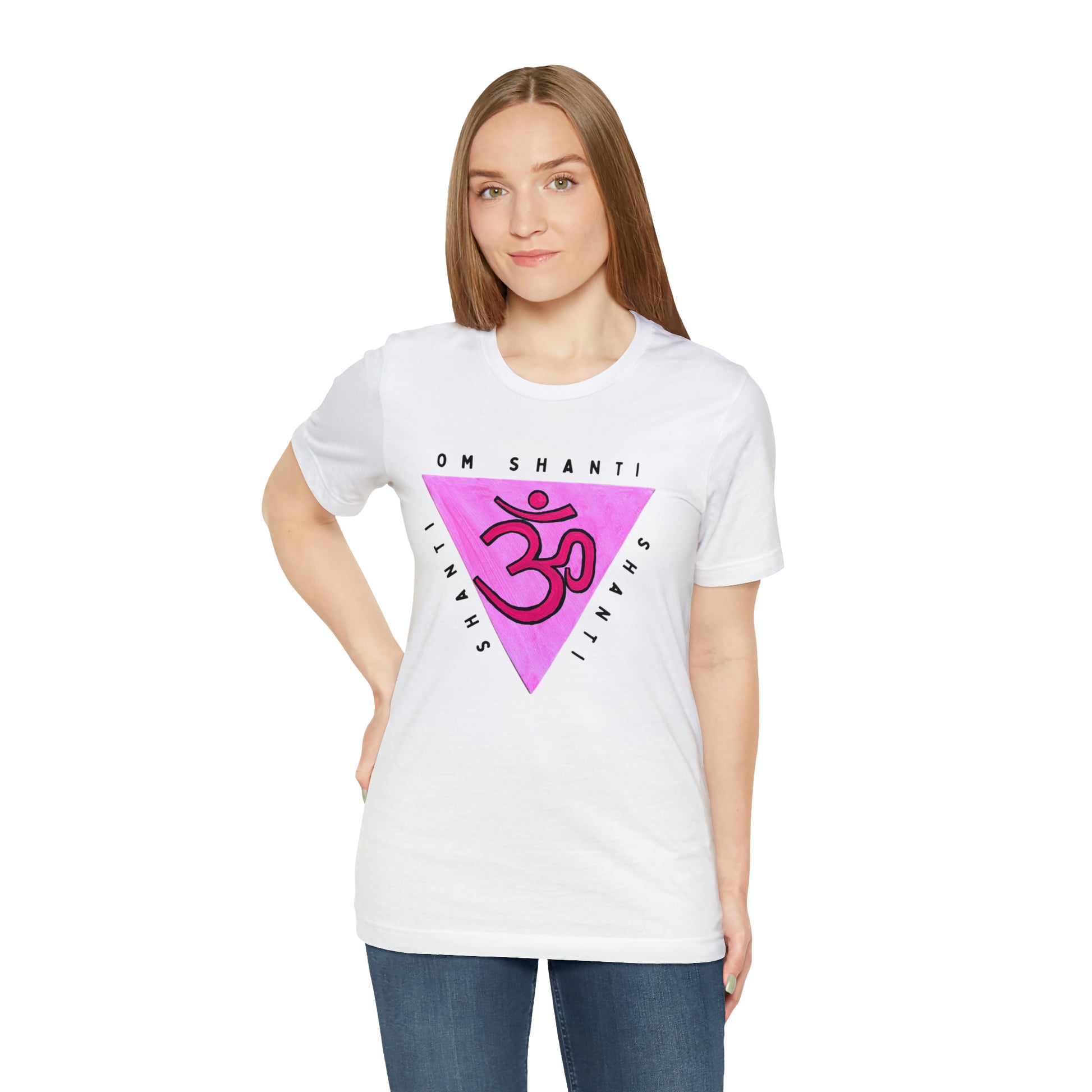 Pink Triangle OM T-Shirt - Arjuna Rigby Art and Lifestyle Store