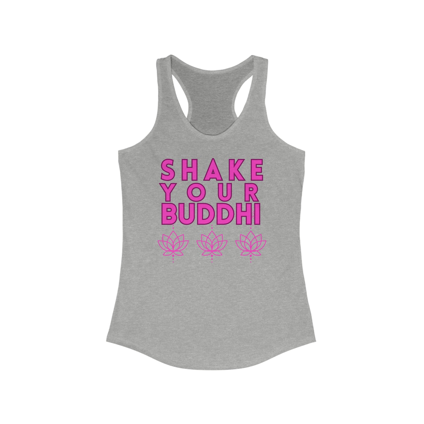 Shake Your Buddhi Women's Racerback Tank - Arjuna Rigby Art and Lifestyle Store