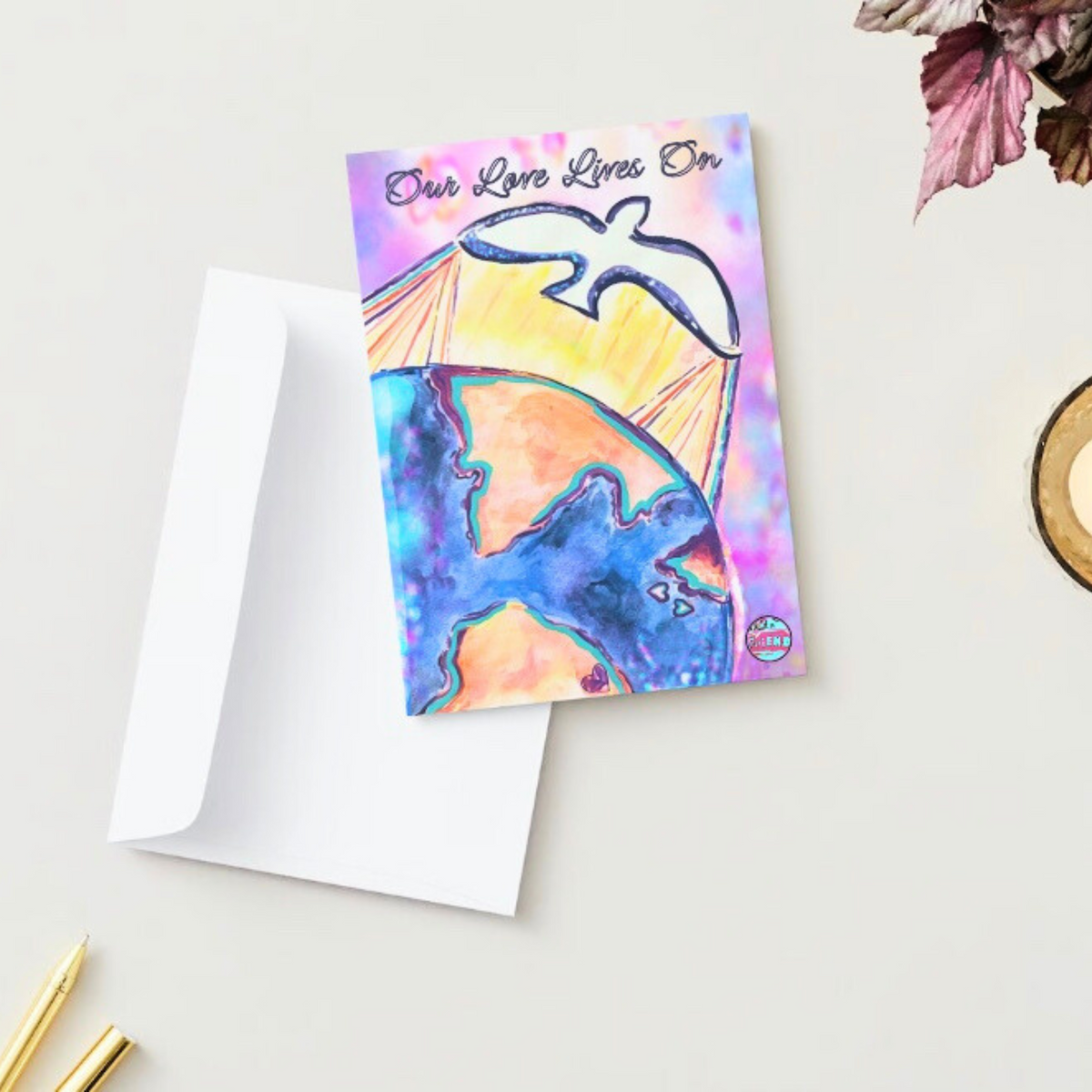 Our Love Lives On Sympathy Card - Arjuna Rigby Art and Lifestyle Store